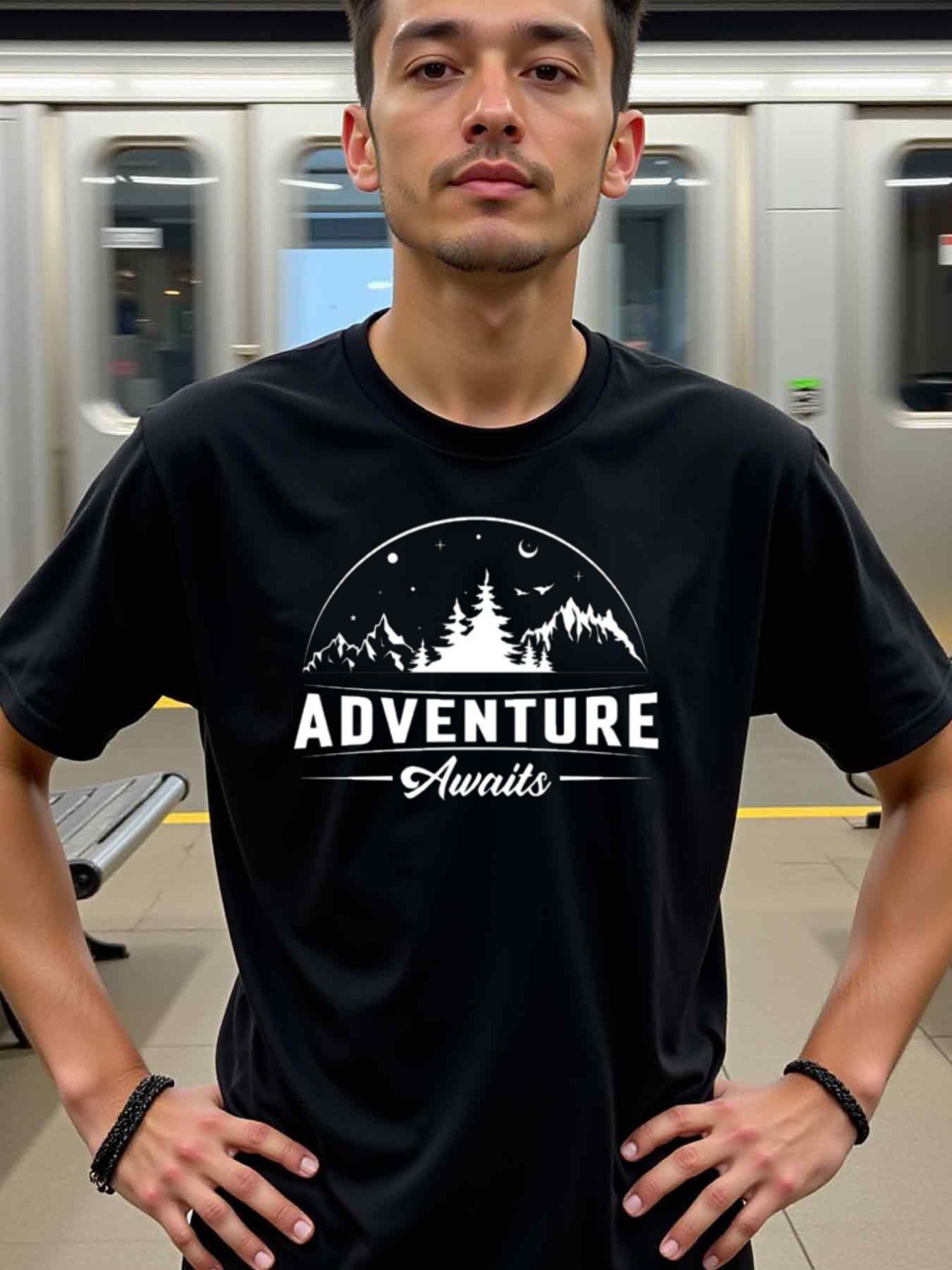 natee local warehouse clearance Adventure Awaits: Explore the World with Style, man's T-Shirt,100% Cotton Fabric,Crew Neck,Short Sleeve,Regular Fit,All-Season Casual Wear,180gsm-Ideal For Summer Holiday Gift, 男t