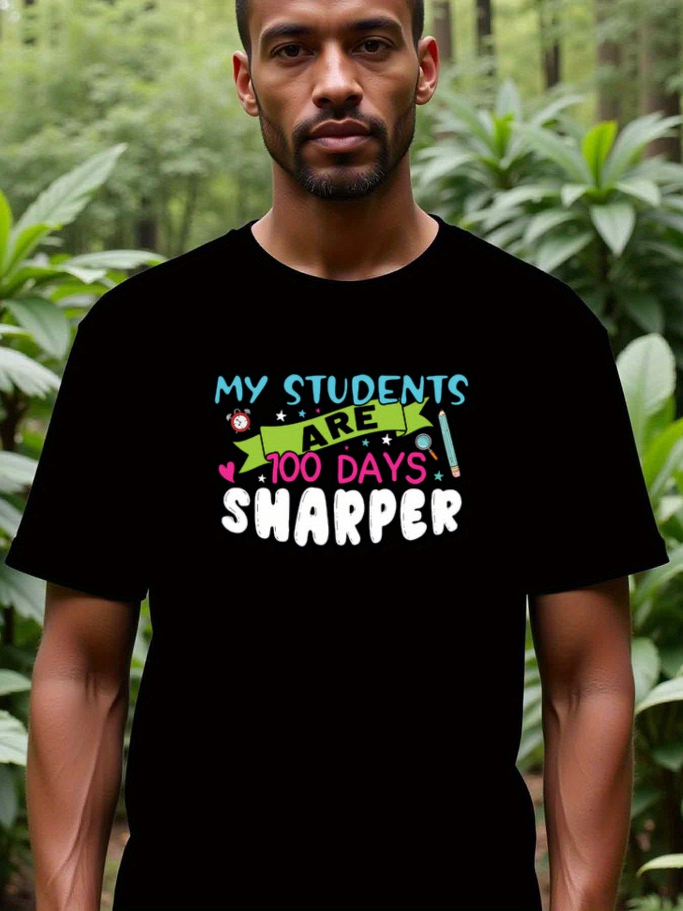 natee local warehouse clearance 100 Days Sharper: Celebrate Student Growth with This Fun T-shirt!, 男t, 男t