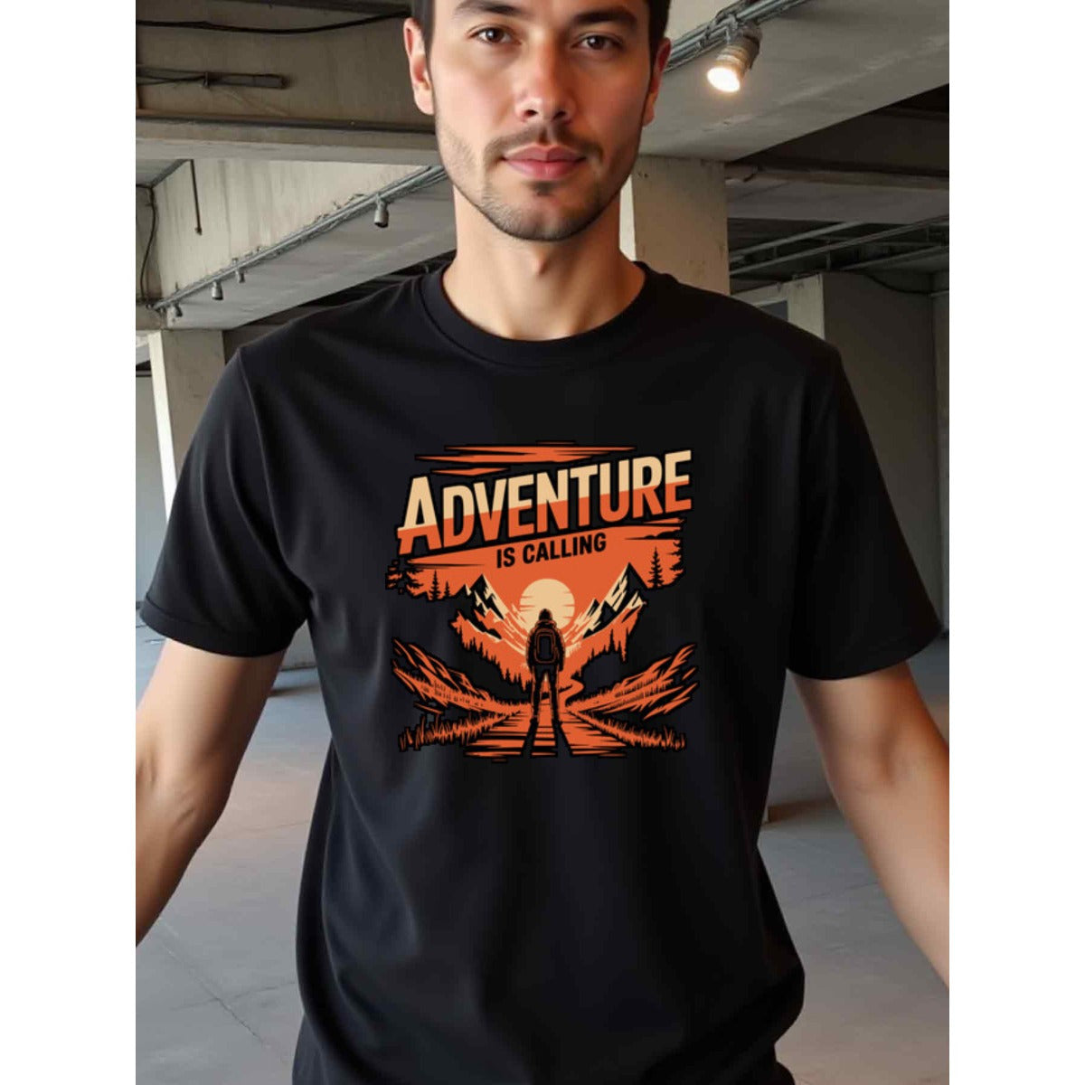 natee local warehouse clearance Adventure Calling: Hiking and Outdoor Exploration T-shirt, man's T-Shirt,100% Cotton Fabric,Crew Neck,Short Sleeve,Regular Fit,All-Season Casual Wear,180gsm-Ideal for Valentines Christian festival Thanksgiving Day, 男t