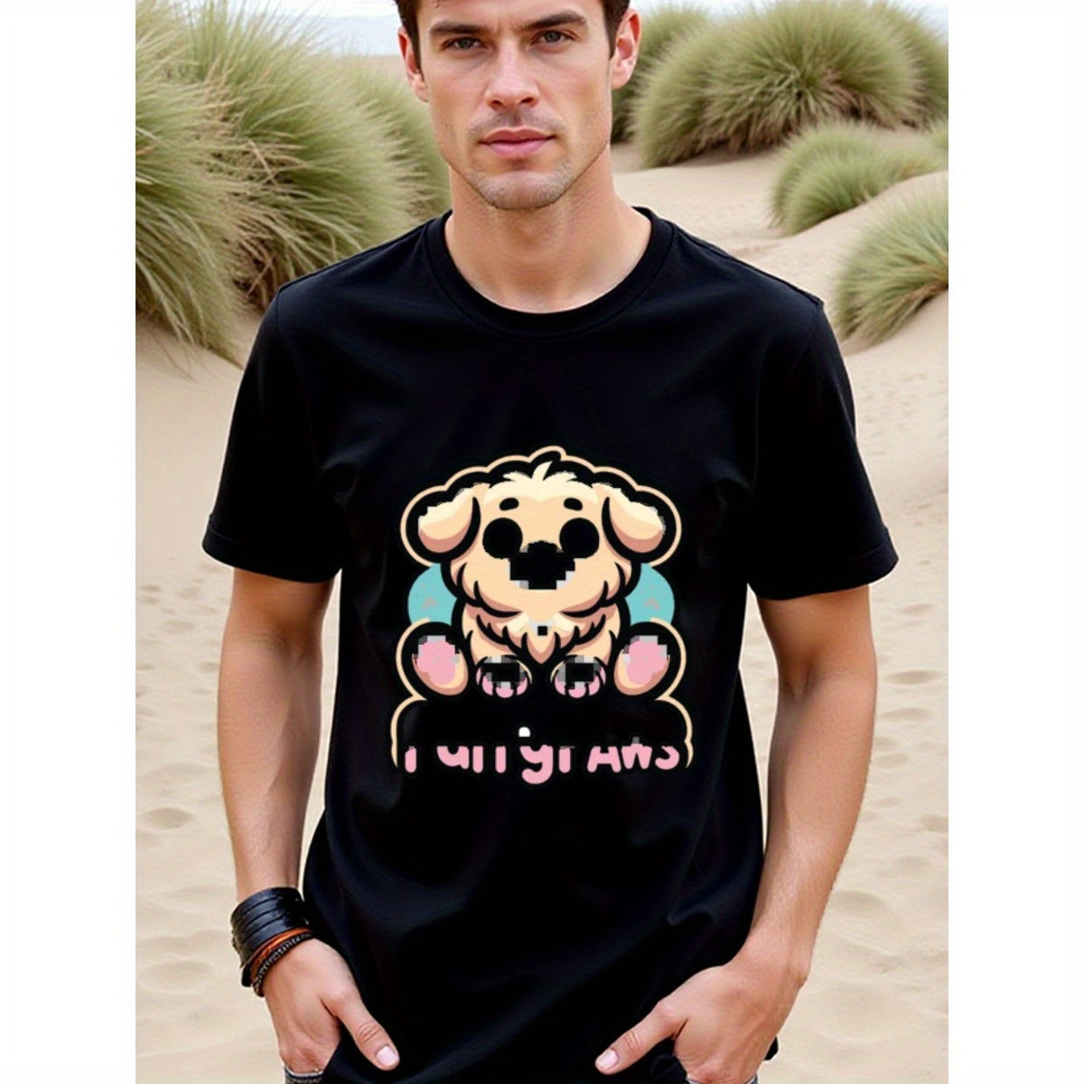 natee local warehouse clearance Adorable Pug Graphic Tee - Fun and Quirky Design, man's T-Shirt,100% Cotton Fabric,Crew Neck,Short Sleeve,Regular Fit,All-Season Casual Wear,180gsm-Ideal for Valentines Christian festival Thanksgiving Day, 男t