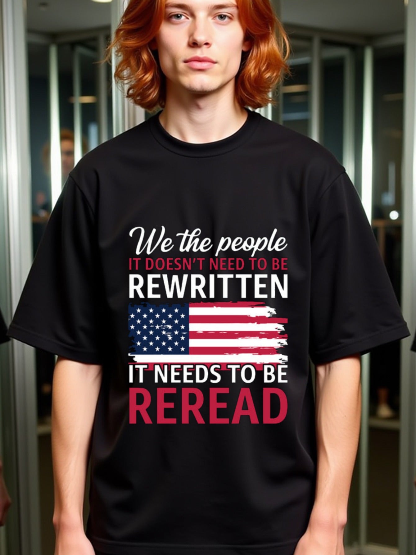 natee local warehouse clearance American Pride: We the People Reread T-shirt, ,