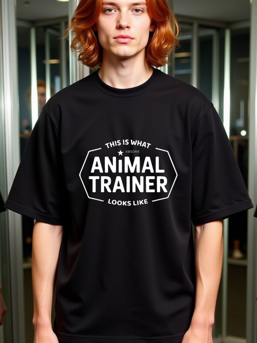natee local warehouse clearance Awesome Animal Trainer: a Proud Profession Tee, man's T-Shirt,100% Cotton Fabric,Crew Neck,Short Sleeve,Regular Fit,All-Season Casual Wear,180gsm-Ideal for Valentines Christian festival Thanksgiving Day,