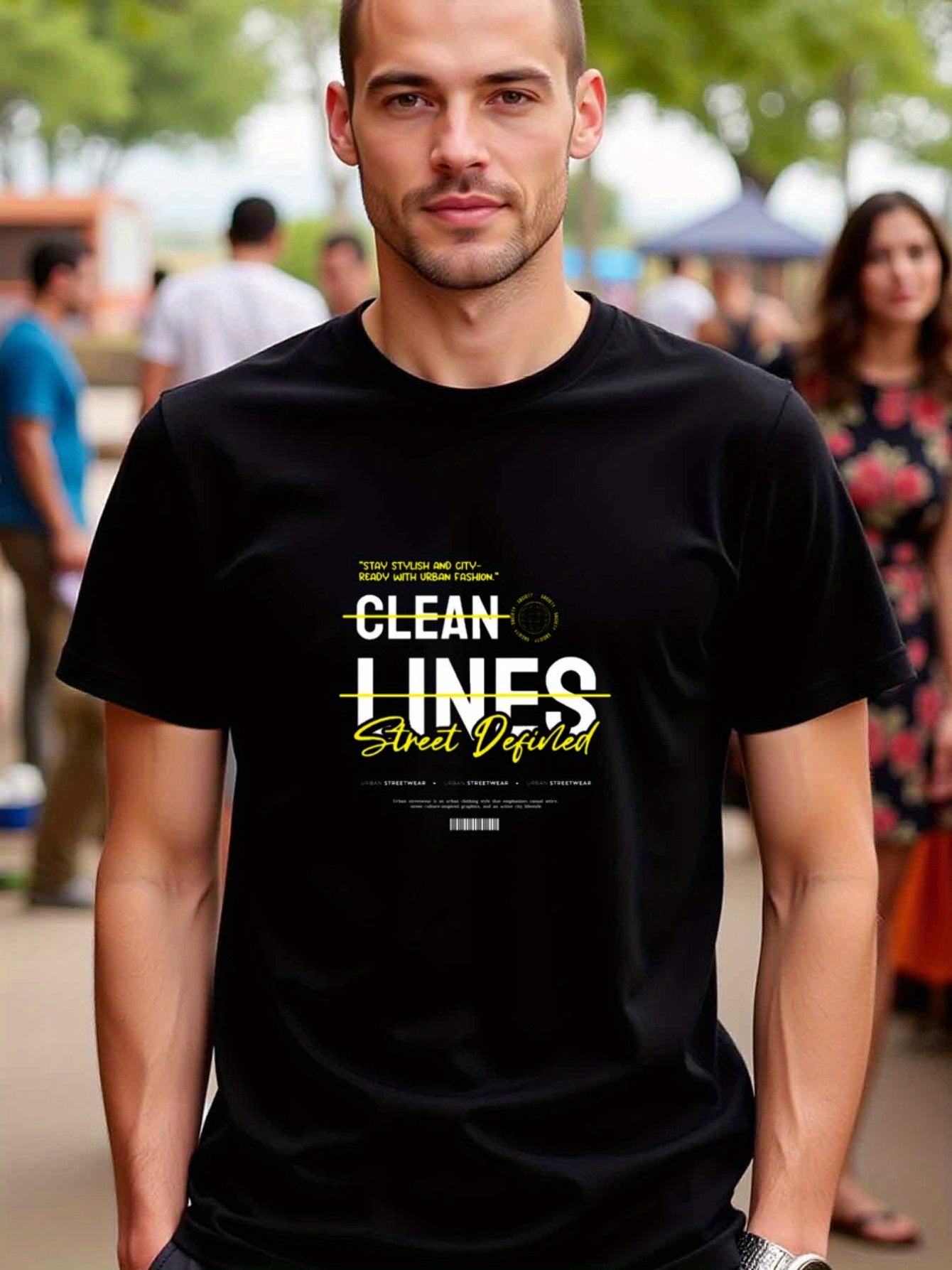 natee local warehouse clearance Urban Fashion Streetwear: Clean Lines Defined T-shirt, man's T-Shirt,100% Cotton Fabric,Crew Neck,Short Sleeve,Regular Fit,All-Season Casual Wear,180gsm-Ideal For Summer Holiday Gift,