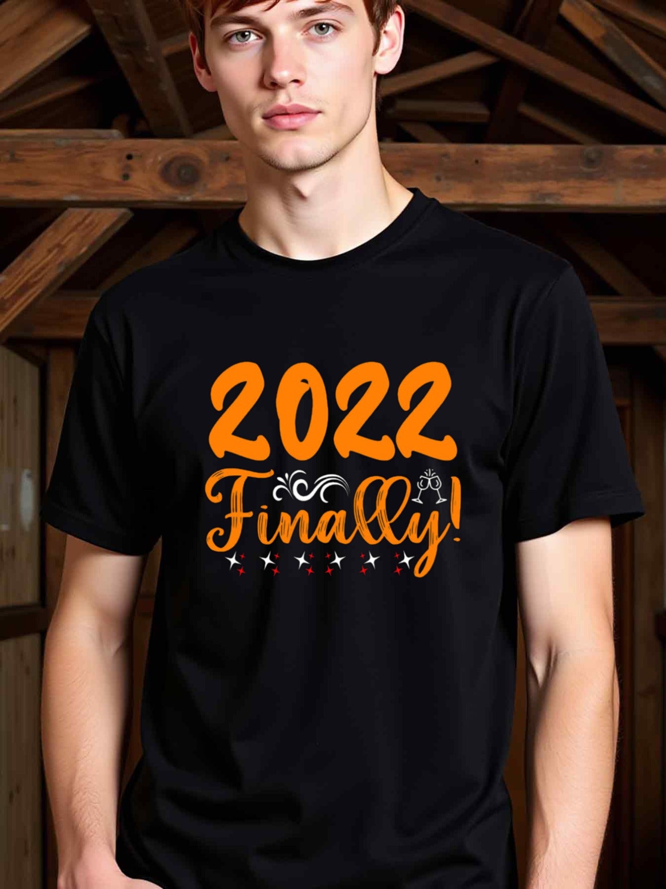 natee local warehouse clearance 2022 Finally! Celebrate New Year's Eve T-shirt, man's T-Shirt,100% Cotton Fabric,Crew Neck,Short Sleeve,Regular Fit,All-Season Casual Wear,180gsm-Ideal for Valentines Christian festival Thanksgiving Day,