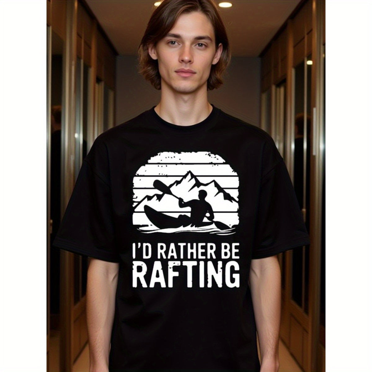 natee local warehouse clearance Adventure Seeker's I'd Rather Be Rafting T-shirt, ,