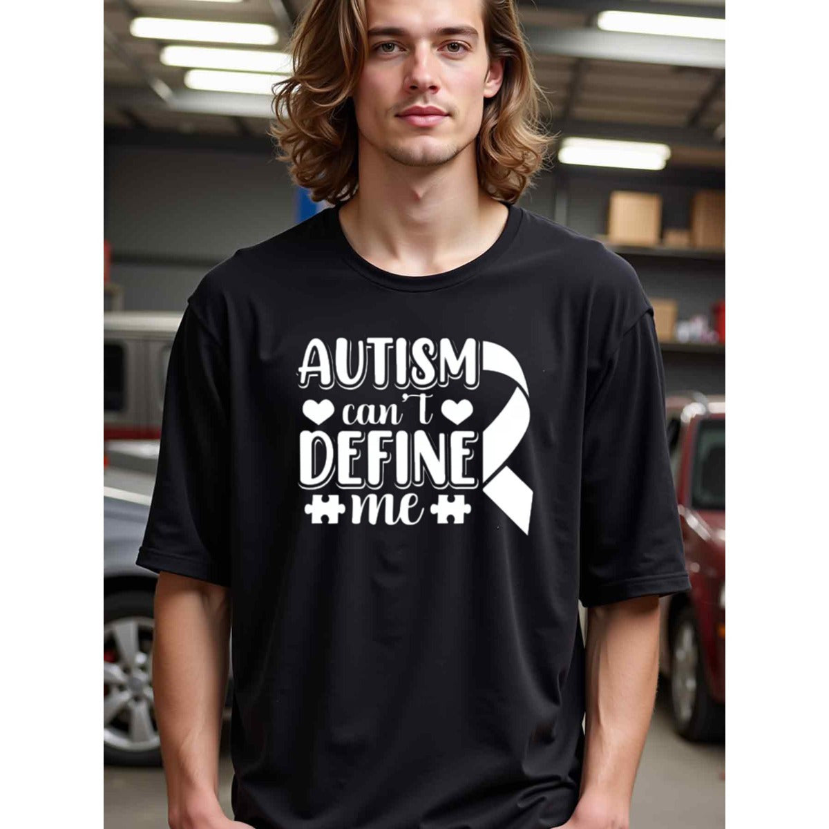 natee local warehouse clearance Autism Awareness: Autism Can't Define Me T-shirt, 100% Cotton Fabric,Crew Neck,Short Sleeve,Regular Fit,All-season casual wear for man and teens-perfect for running, hiking, the beach, and parties Christian festival Thanksg