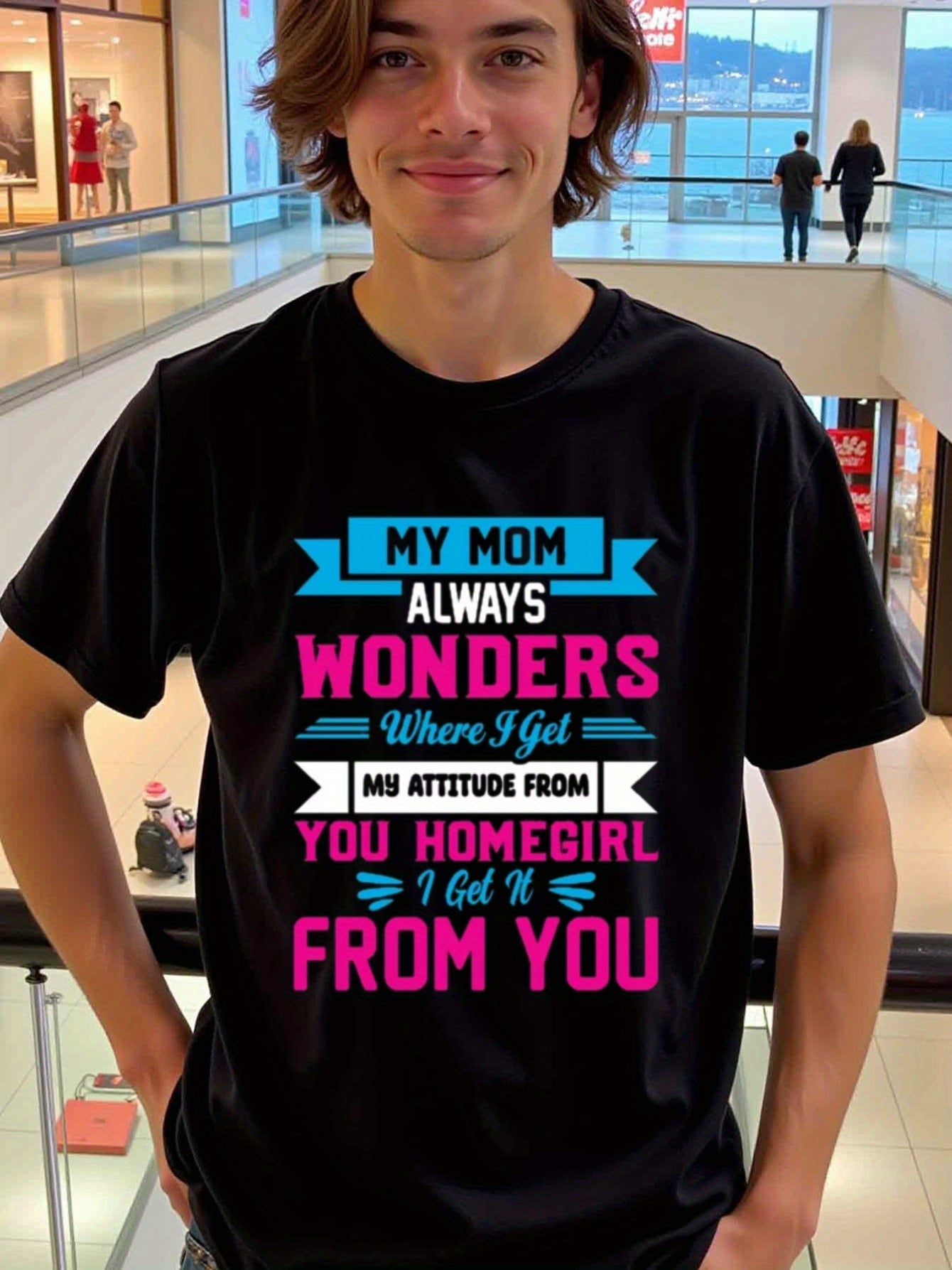 natee local warehouse clearance Comical Mom's Attitude T-shirt: a Gift for Homegirls, man's T-Shirt,100% Cotton Fabric,Crew Neck,Short Sleeve,Regular Fit,All-Season Casual Wear,180gsm-Ideal for Valentines Christian festival Thanksgiving Day,