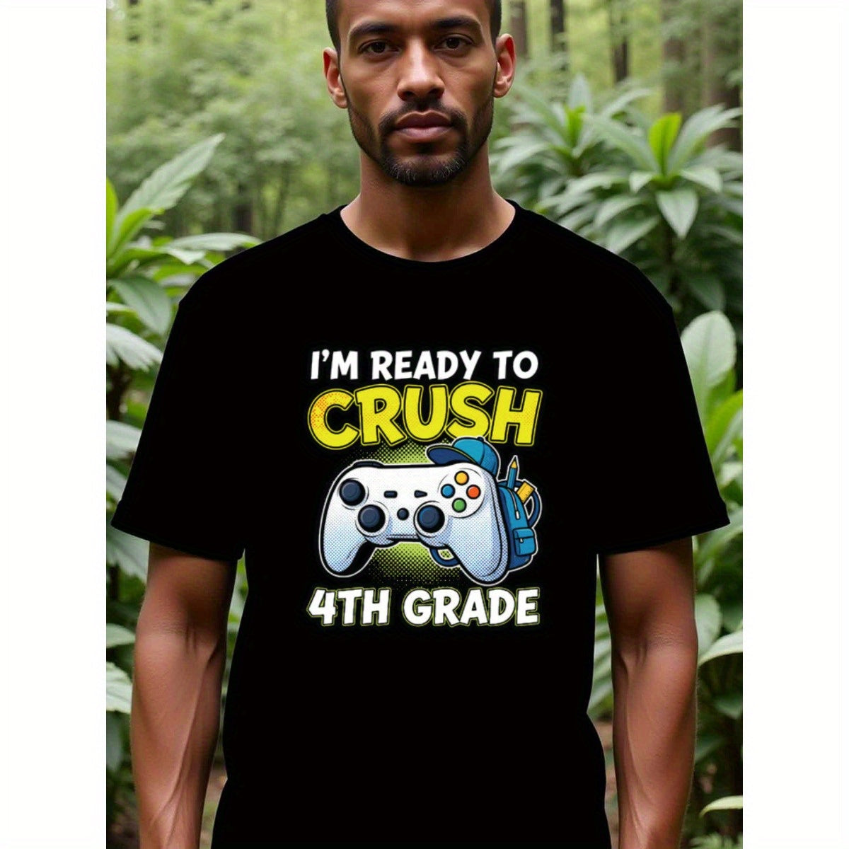 natee local warehouse clearance Back-to-school Gamer: Crush 4th Grade T-shirt, 男t, 男t