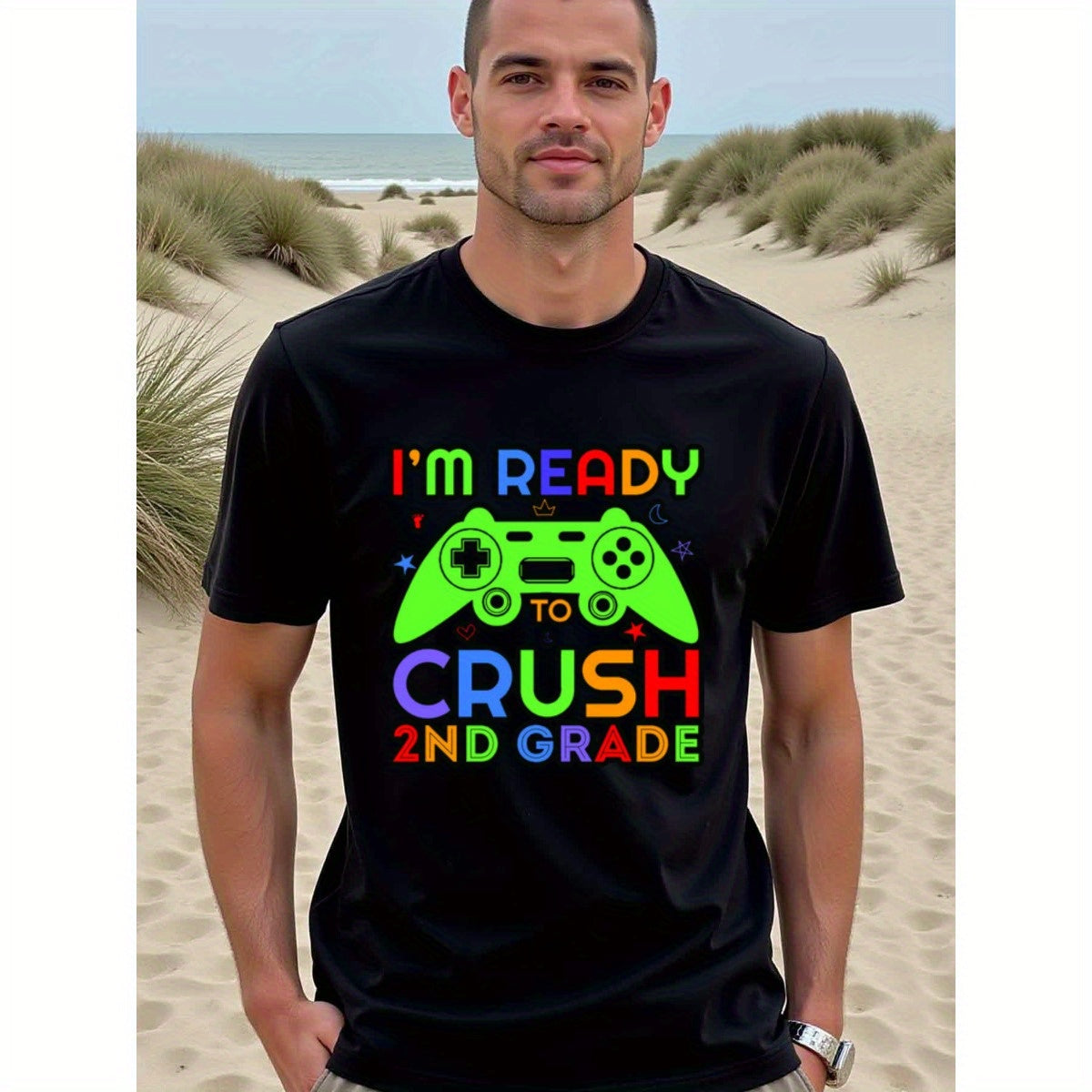 natee local warehouse clearance Back-to-school Gamer: Crush 2nd Grade T-shirt, 男t