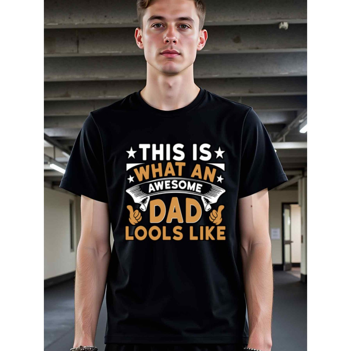 natee local warehouse clearance Awesome Dad: a Father's Day Gift T-shirt, man's T-Shirt,100% Cotton Fabric,Crew Neck,Short Sleeve,Regular Fit,All-Season Casual Wear,180gsm-Ideal for Valentines Christian festival Thanksgiving Day, 男t
