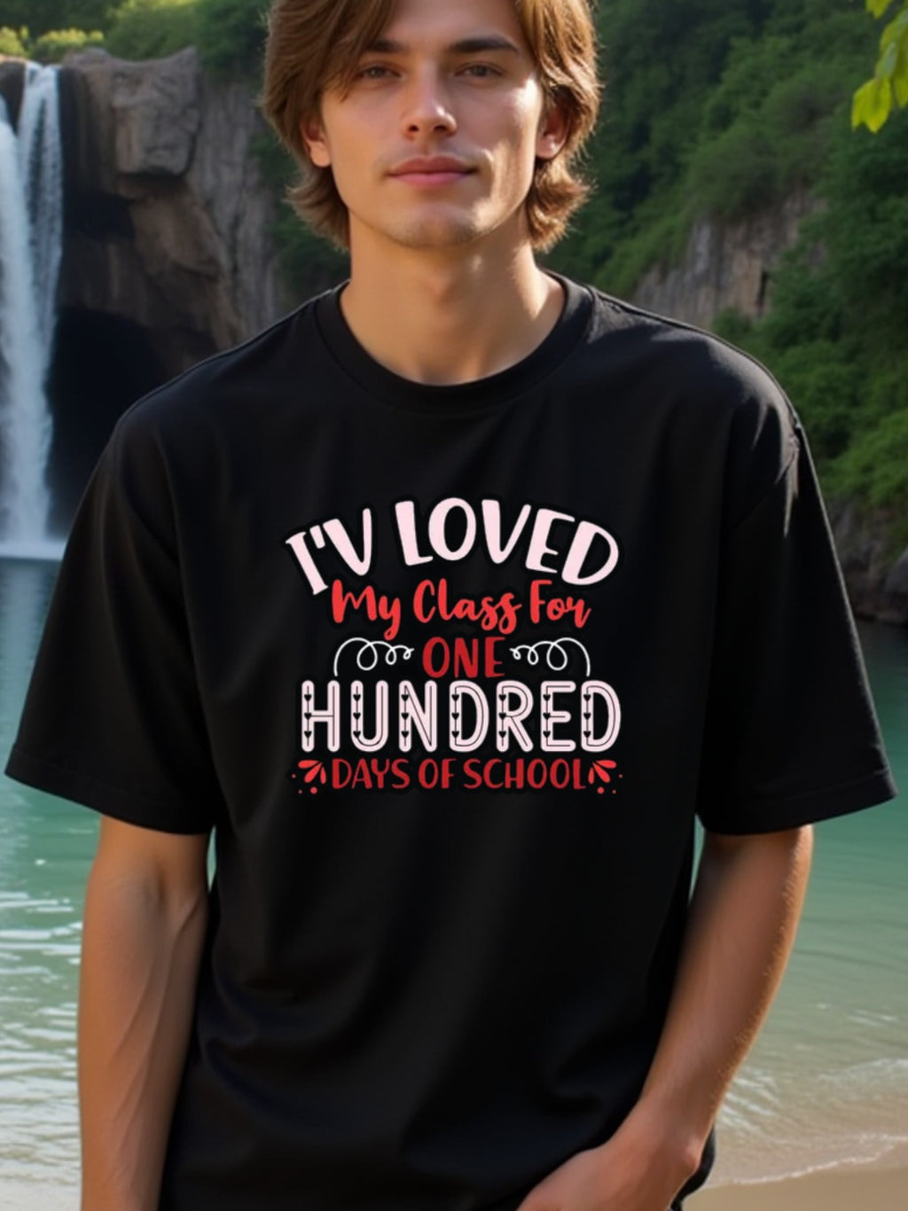 natee local warehouse clearance 100 Days of School: Celebrate Your Classmates with Style!, man's T-Shirt,100% Cotton Fabric,Crew Neck,Short Sleeve,Regular Fit,All-Season Casual Wear,180gsm-Ideal for All Saints' Day Thanksgiving Day, 男t