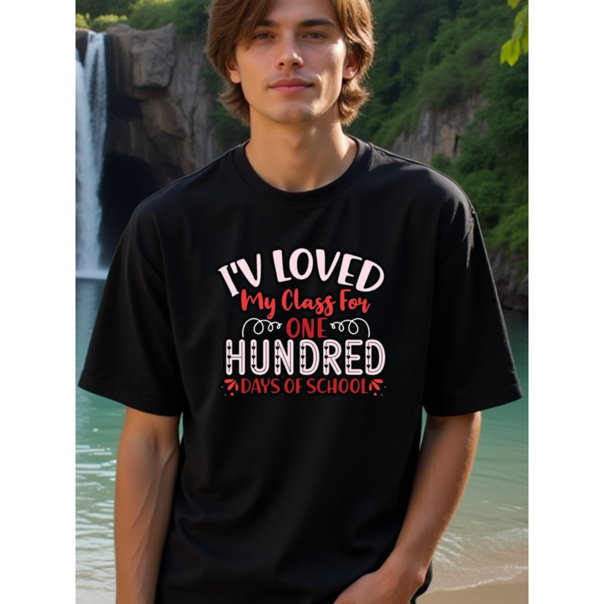 natee local warehouse clearance 100 Days of School: Celebrate Your Classmates with Style!, man's T-Shirt,100% Cotton Fabric,Crew Neck,Short Sleeve,Regular Fit,All-Season Casual Wear,180gsm-Ideal for All Saints' Day Thanksgiving Day, 男t