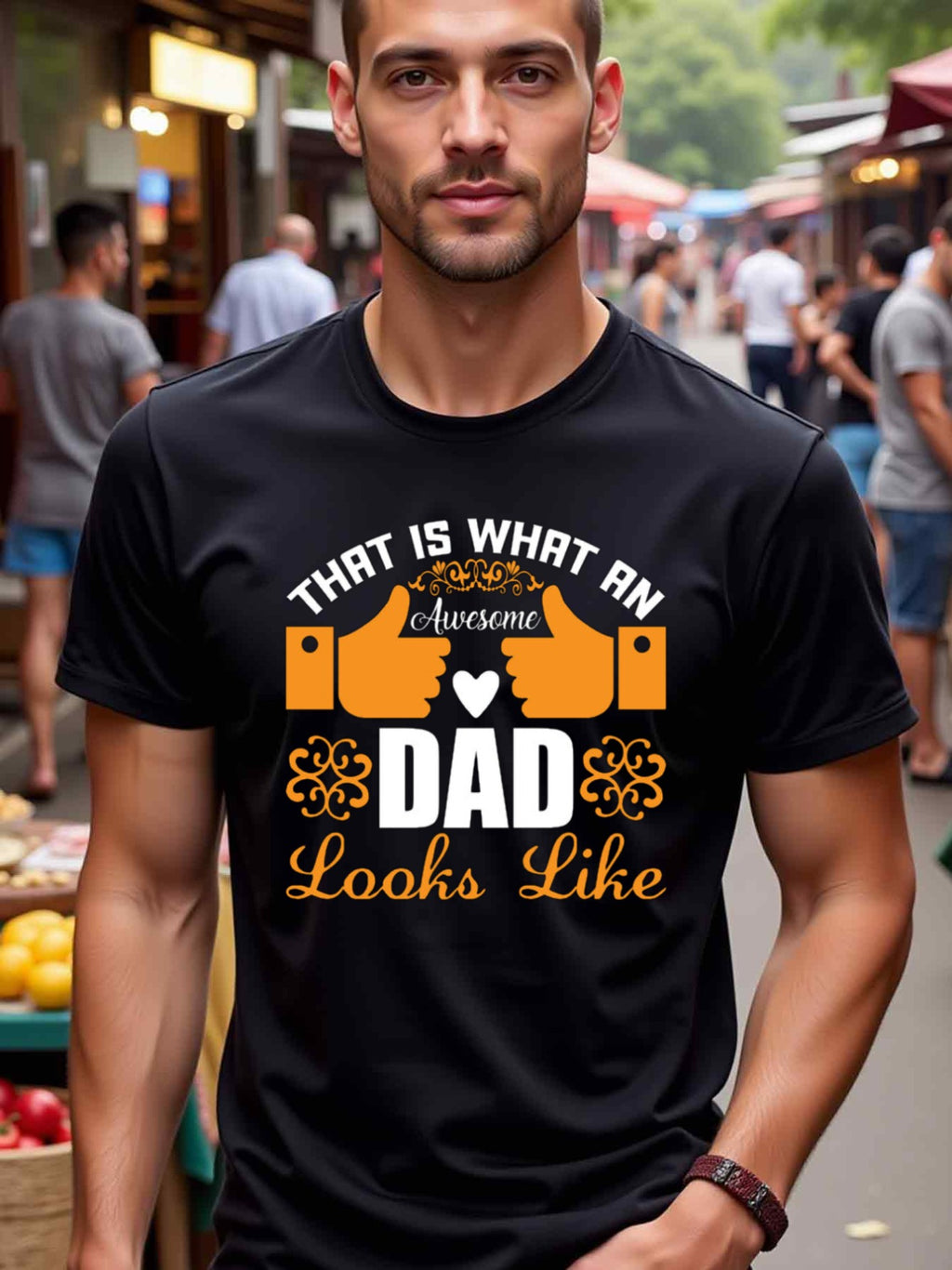 natee local warehouse clearance Awesome Dad Thumbs Up Black T-shirt, man's T-Shirt,100% Cotton Fabric,Crew Neck,Short Sleeve,Regular Fit,All-Season Casual Wear,180gsm-Ideal for Valentines Christian festival Thanksgiving Day,