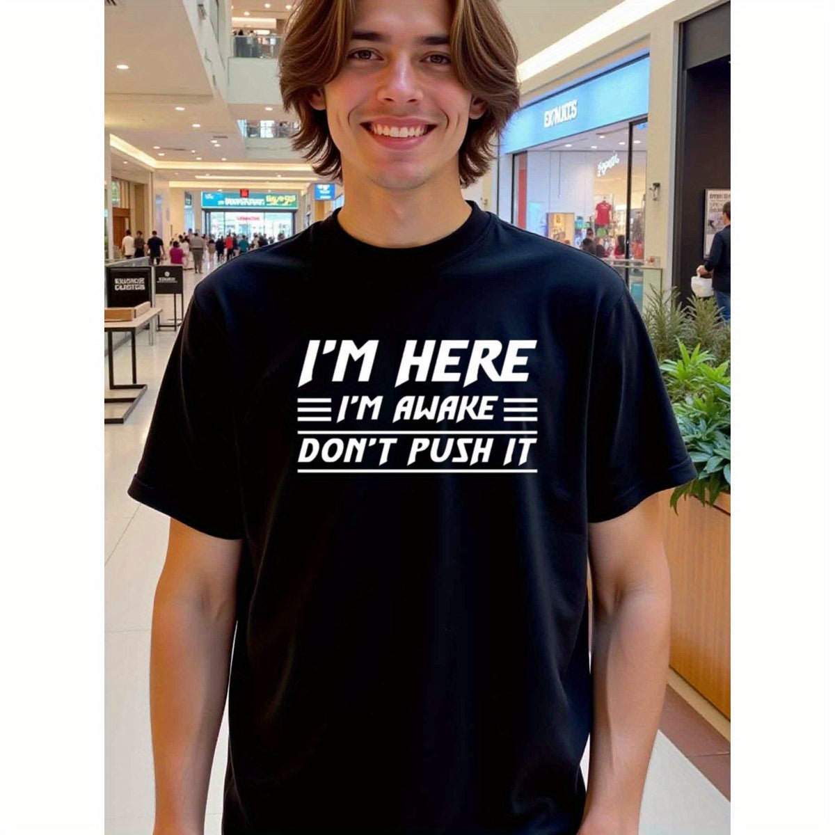 natee local warehouse clearance Awake and Ready: Don't Push It T-shirt, 100% Cotton Fabric,Crew Neck,Short Sleeve,Regular Fit,All-season casual wear for man and teens-perfect for running, hiking, the beach, and parties Christian festival Thanksgiving Day,
