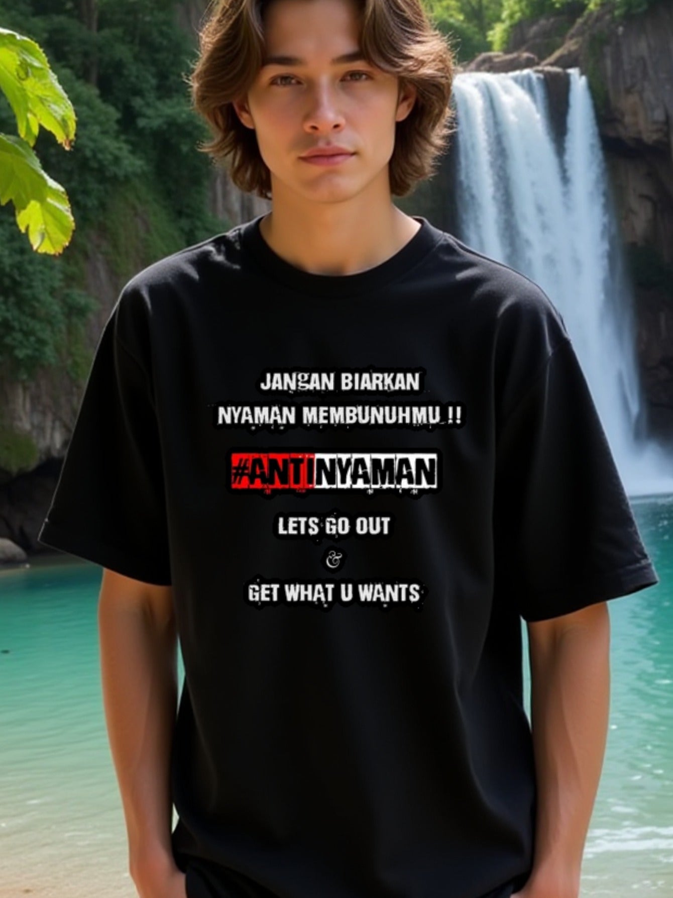 natee local warehouse clearance Anti-nyaman: Bold Statement Tee for Adventurous Souls, 男t