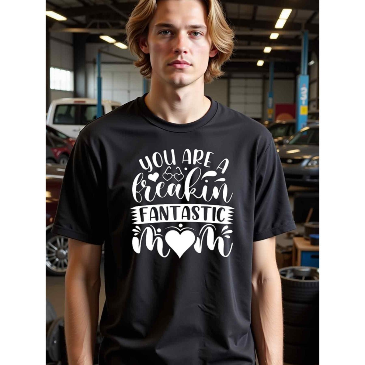 natee local warehouse clearance Awesome Mom Appreciation T-shirt, man's T-Shirt,100% Cotton Fabric,Crew Neck,Short Sleeve,Regular Fit,All-Season Casual Wear,180gsm-Ideal for All Saints' Day Thanksgiving Day, 男t