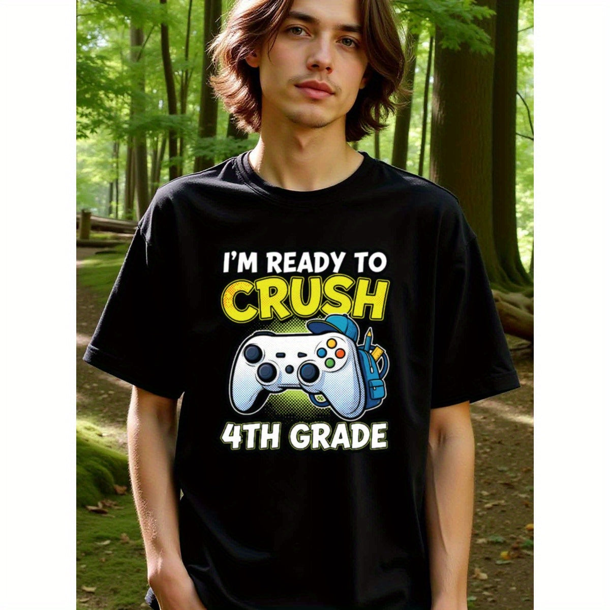 natee local warehouse clearance Back-to-school Gamer: Crush 4th Grade T-shirt, 男t