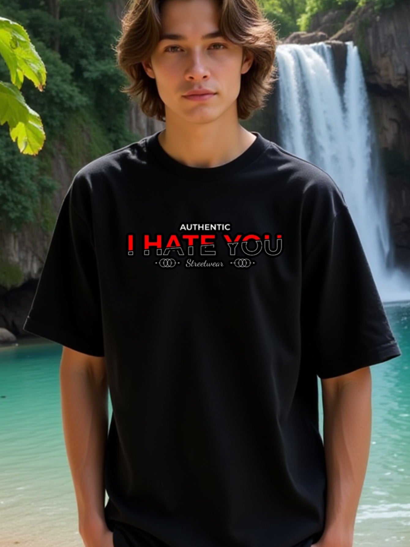 natee local warehouse clearance Authentic Streetwear I Hate You Graphic Tee, man's T-Shirt,100% Cotton Fabric,Crew Neck,Short Sleeve,Regular Fit,All-Season Casual Wear,180gsm-Ideal for All Saints' Day Thanksgiving Day, 男t