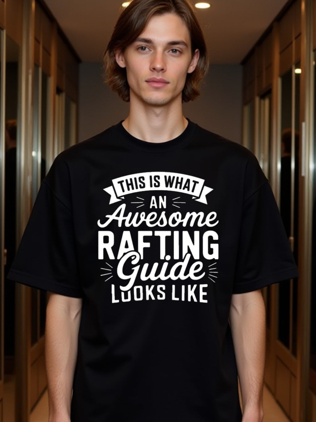 natee local warehouse clearance Awesome Rafting Guide: Bold Typography T-shirt, man's T-Shirt,100% Cotton Fabric,Crew Neck,Short Sleeve,Regular Fit,All-Season Casual Wear,180gsm-Ideal for Valentines Christian festival Thanksgiving Day,