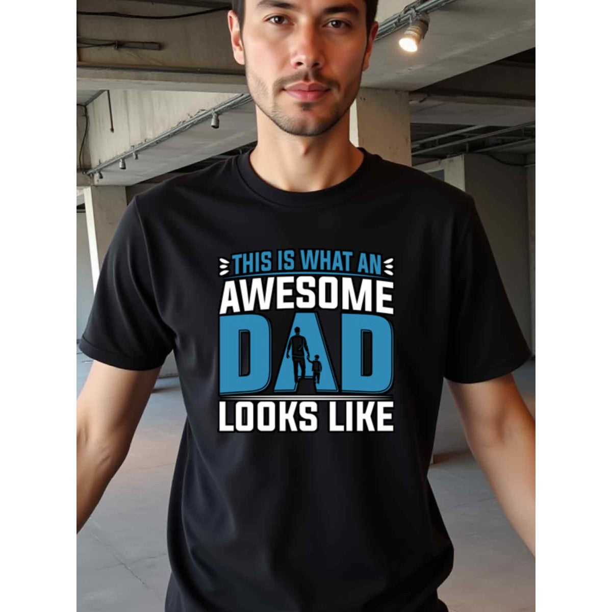 natee local warehouse clearance Awesome Dad: a Father's Day Gift T-shirt, man's T-Shirt,100% Cotton Fabric,Crew Neck,Short Sleeve,Regular Fit,All-Season Casual Wear,180gsm-Ideal for Valentines Christian festival Thanksgiving Day, 男t