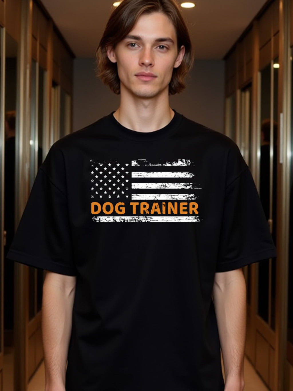 natee local warehouse clearance American Pride Dog Trainer T-shirt, ,