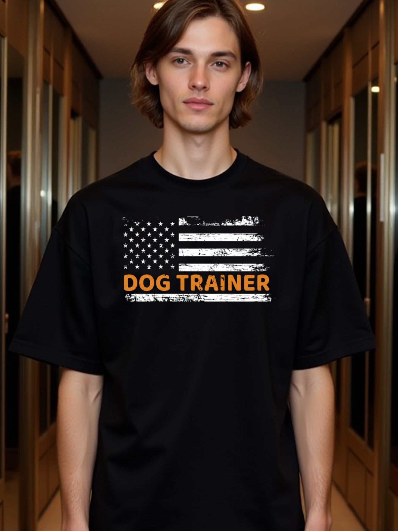 natee local warehouse clearance American Pride Dog Trainer T-shirt, ,