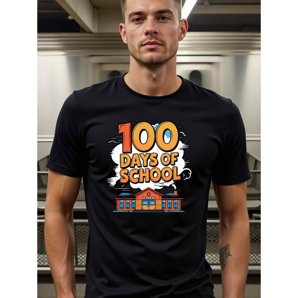 natee local warehouse clearance 100 Days of School Celebration T-shirt, 男t, 男t