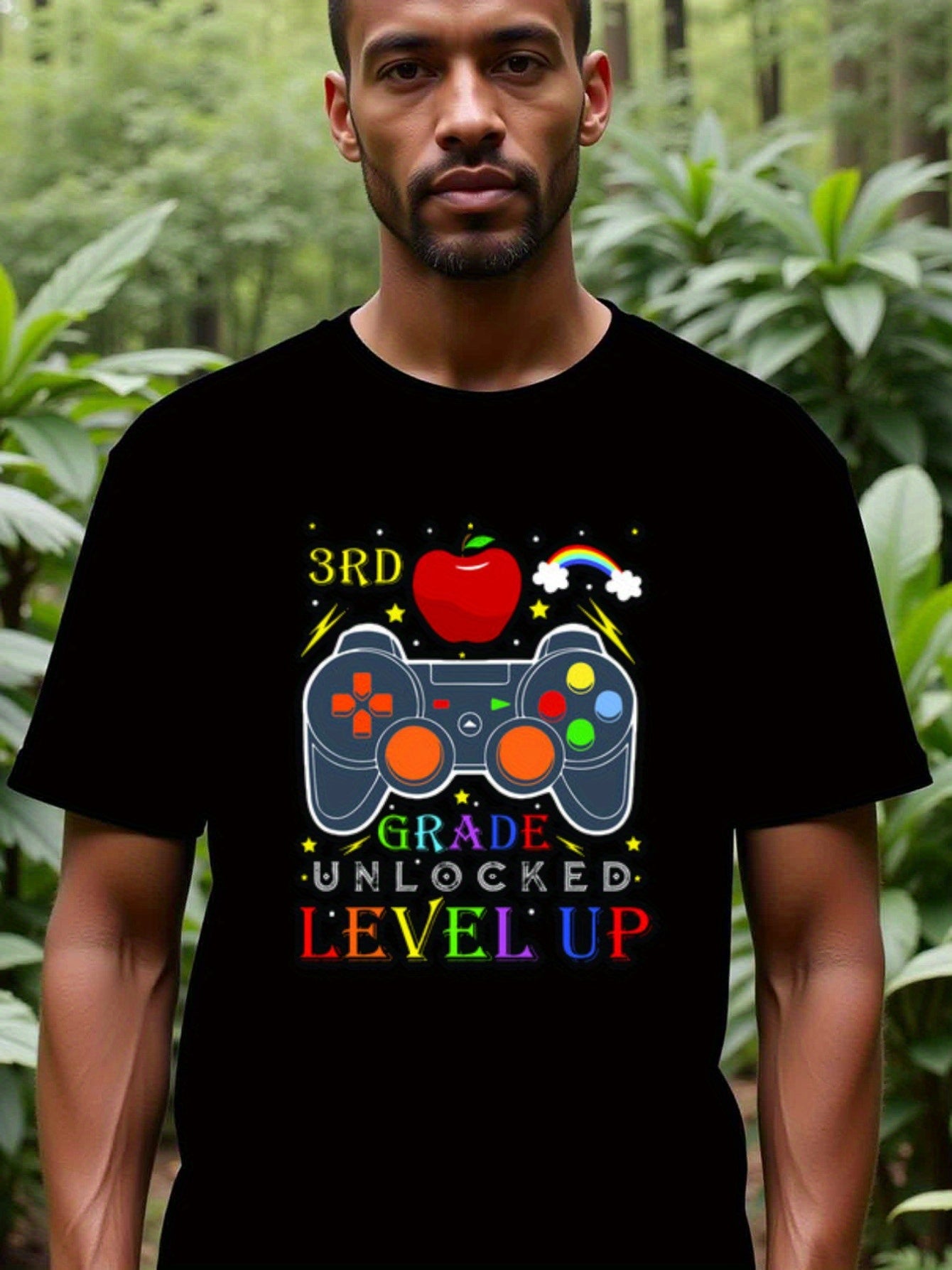 natee local warehouse clearance Back to School Gamer: 3rd Grade Unlocked Level Up T-shirt, 100% Cotton Fabric,Crew Neck,Short Sleeve,Regular Fit,All-season casual wear for man and teens-perfect for running, hiking, the beach, and parties Christian festiva