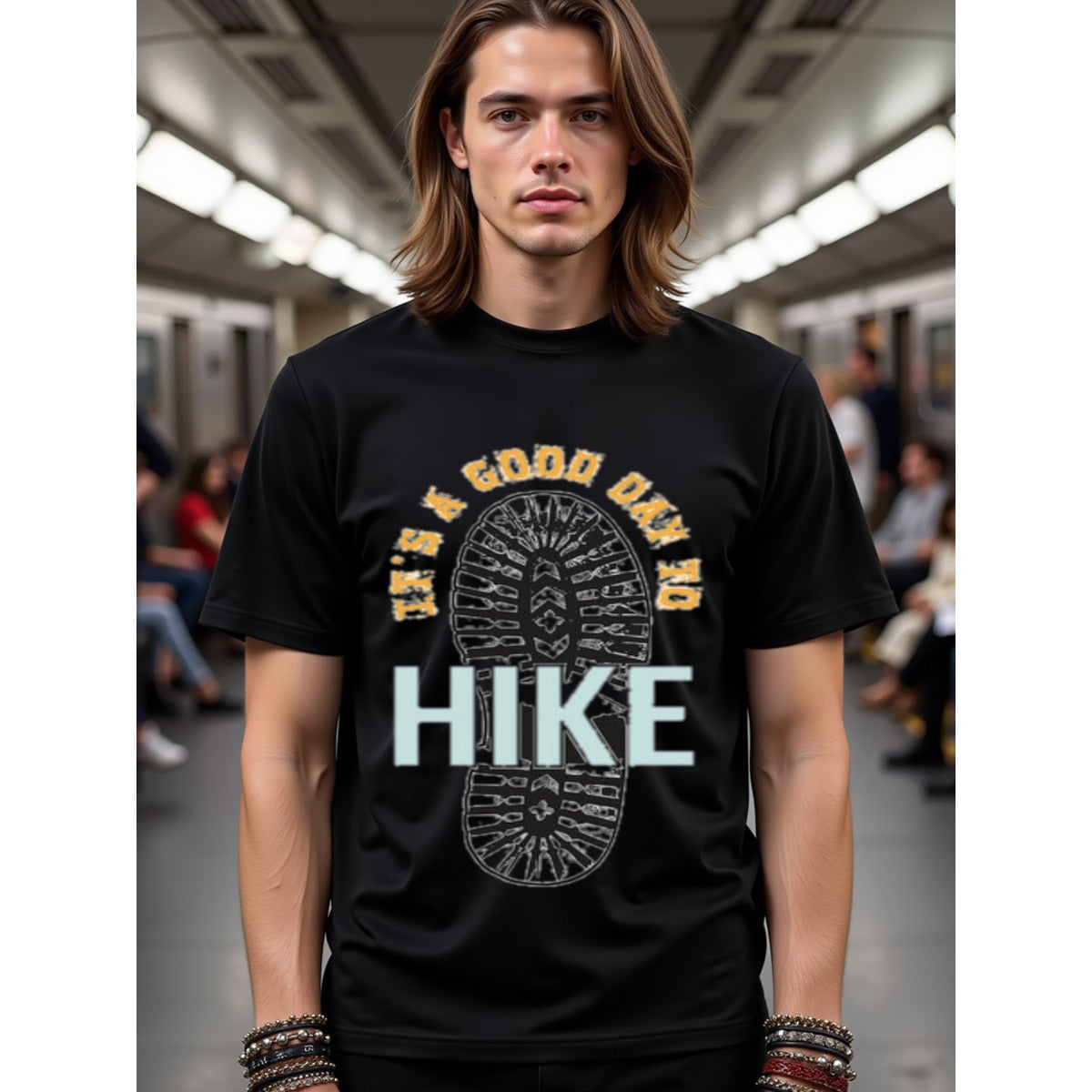 natee local warehouse clearance Adventure Awaits: It's a Good Day to Hike T-shirt, man's T-Shirt,100% Cotton Fabric,Crew Neck,Short Sleeve,Regular Fit,All-Season Casual Wear,180gsm-Ideal for Valentines Christian festival Thanksgiving Day, 男t