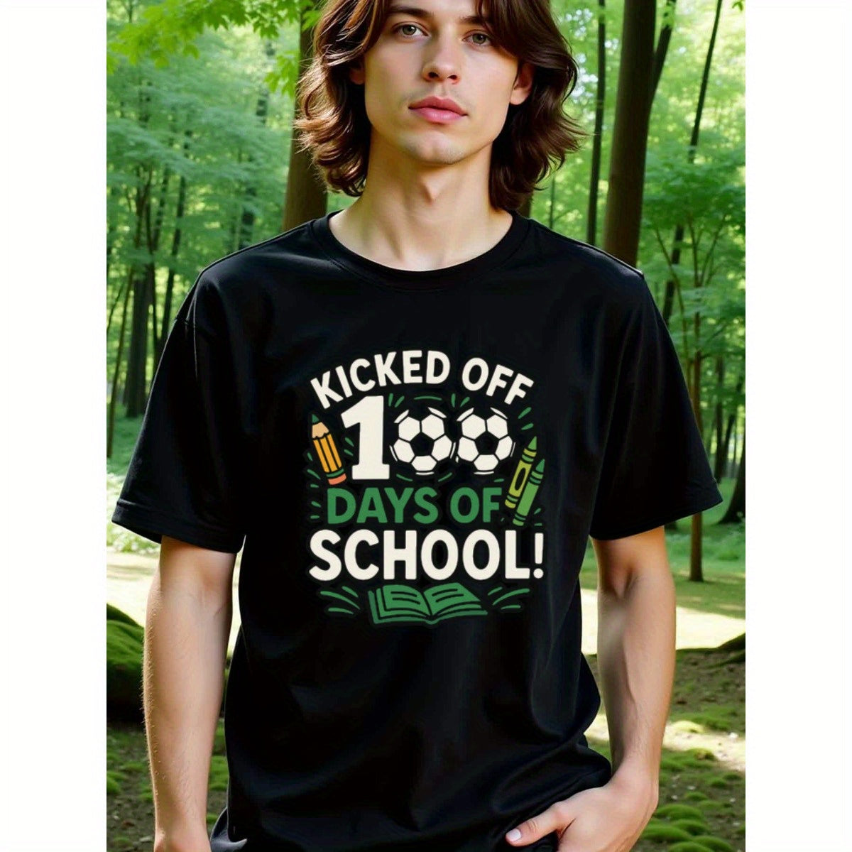 natee local warehouse clearance 100 Days of School Celebration T-shirt, 男t, 男t