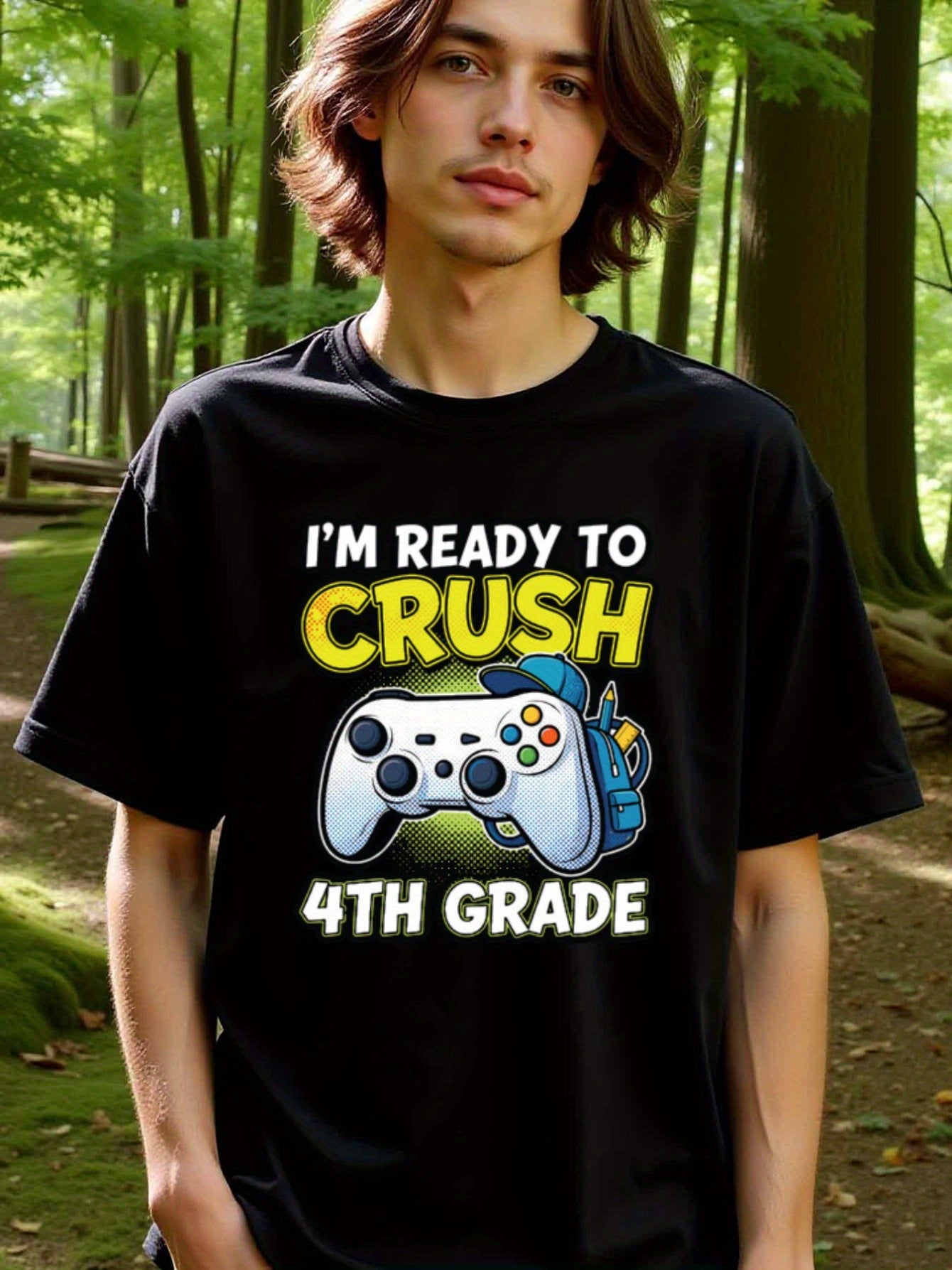 natee local warehouse clearance Back-to-school Gamer: Crush 4th Grade T-shirt, 男t