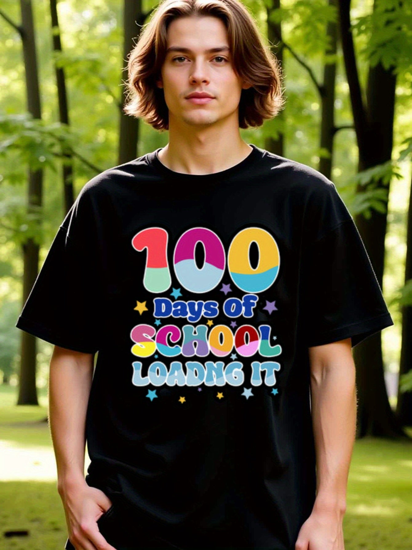 natee local warehouse clearance 100 Days of School Loading It - Fun Kids T-shirt, 男t