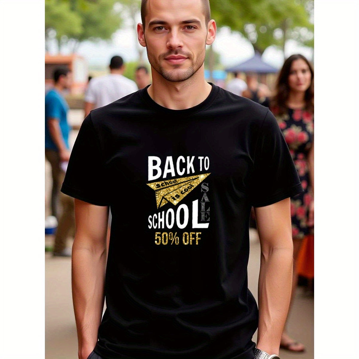 natee local warehouse clearance Back to School Sale: 50% Off - Cool and Stylish T-shirt, man's T-Shirt,100% Cotton Fabric,Crew Neck,Short Sleeve,Regular Fit,All-Season Casual Wear,180gsm-Ideal for All Saints' Day Thanksgiving Day,