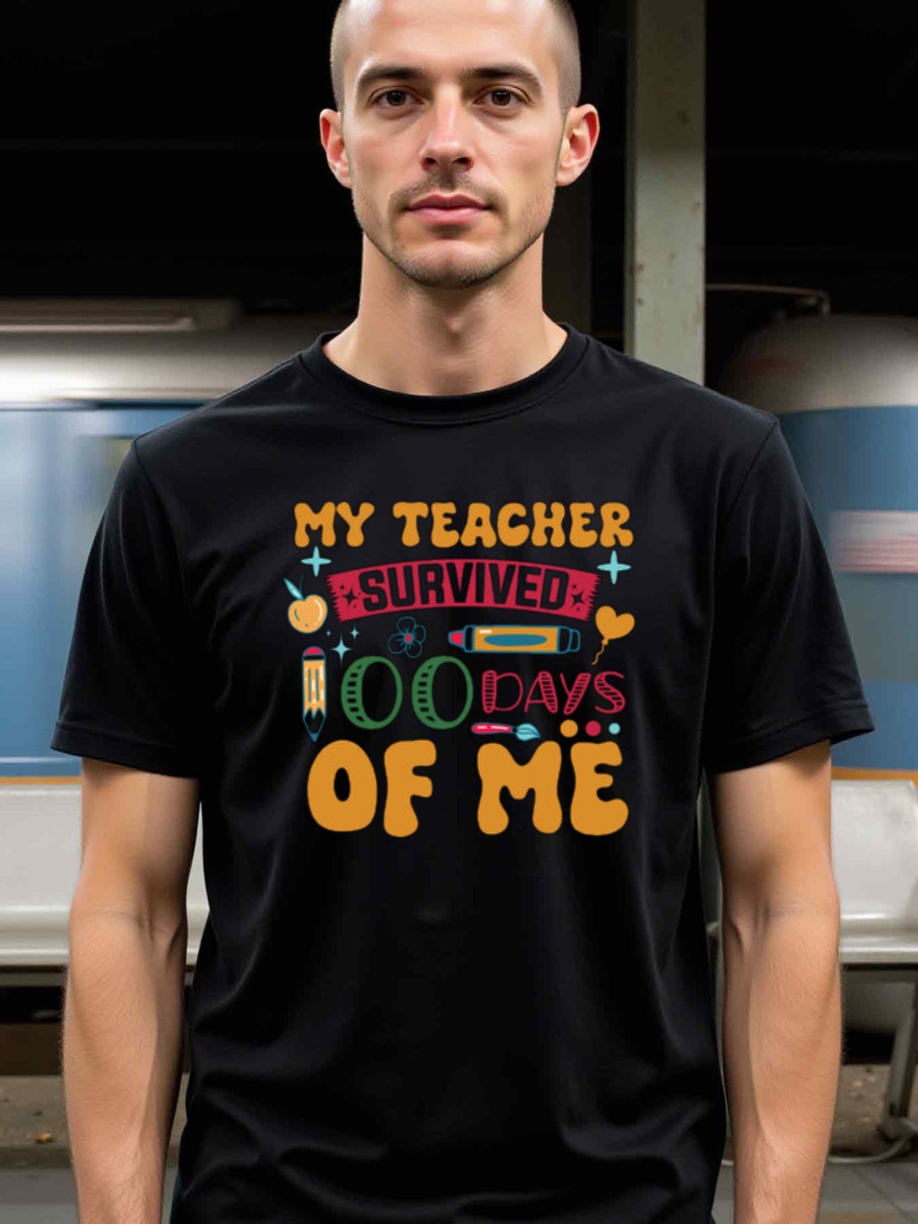 natee local warehouse clearance 100 Days of Me: Teacher Survival Shirt, 男t, 男t