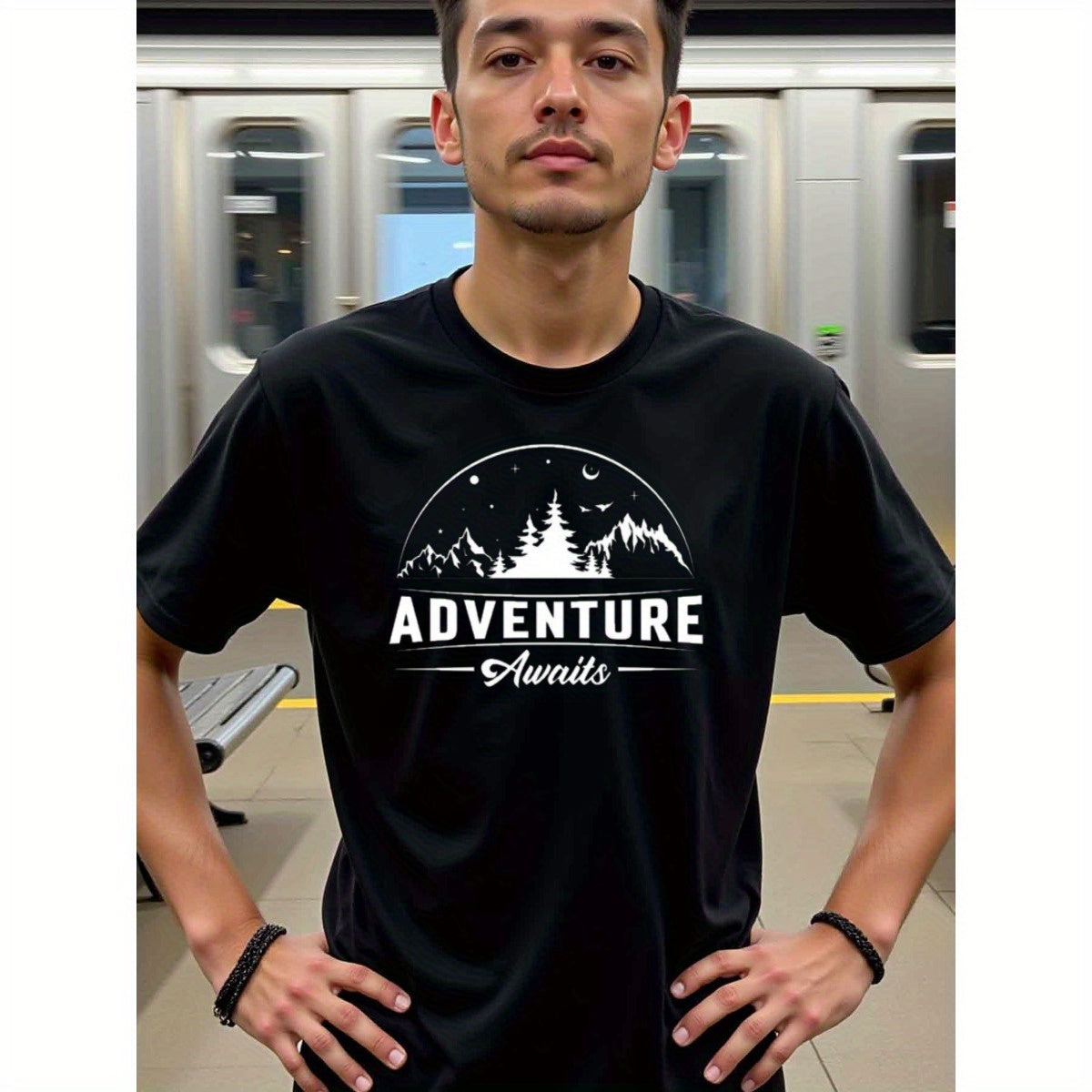 natee local warehouse clearance Adventure Awaits: Explore the World with Style, man's T-Shirt,100% Cotton Fabric,Crew Neck,Short Sleeve,Regular Fit,All-Season Casual Wear,180gsm-Ideal For Summer Holiday Gift, 男t