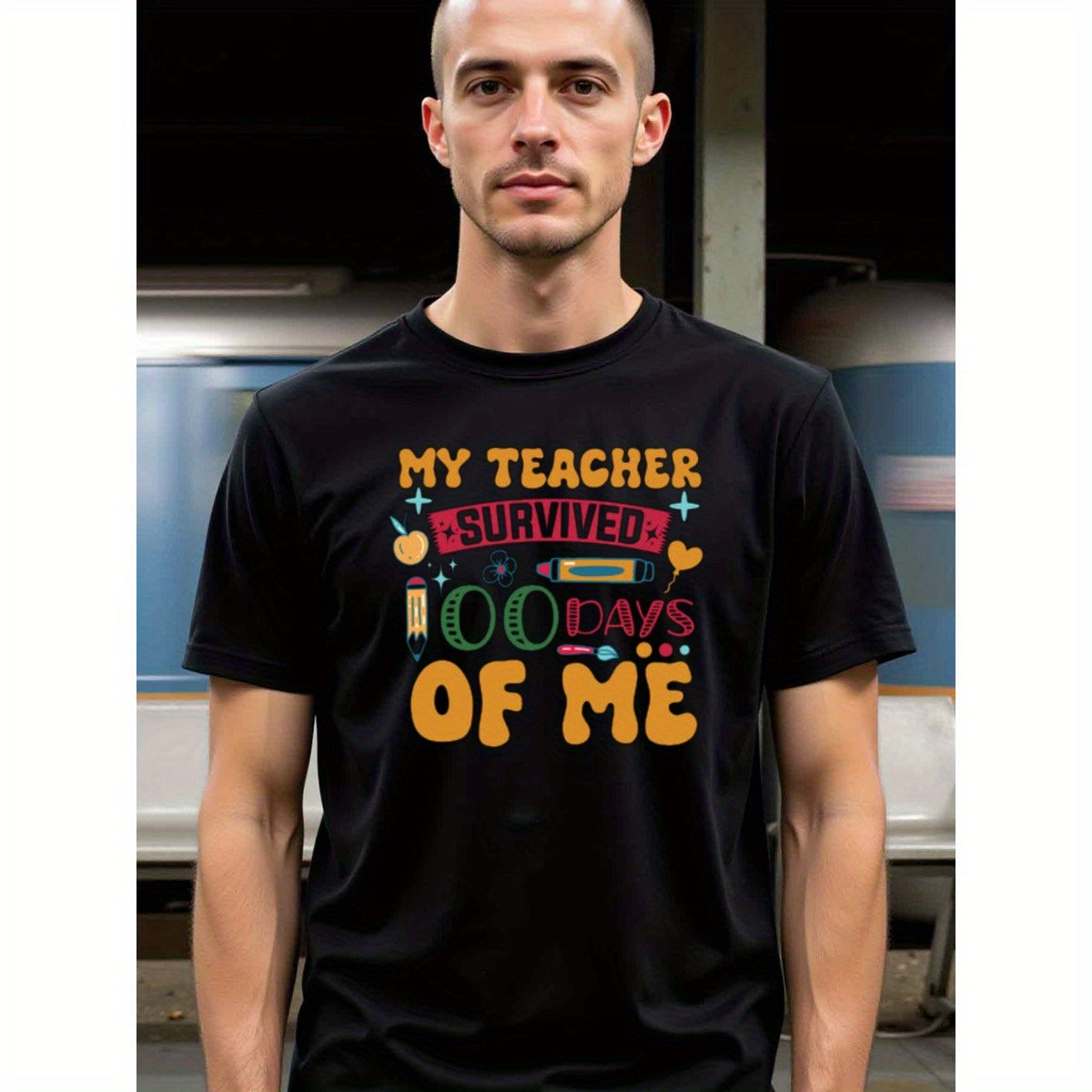 natee local warehouse clearance 100 Days of Me: Teacher Survival Shirt, 男t, 男t