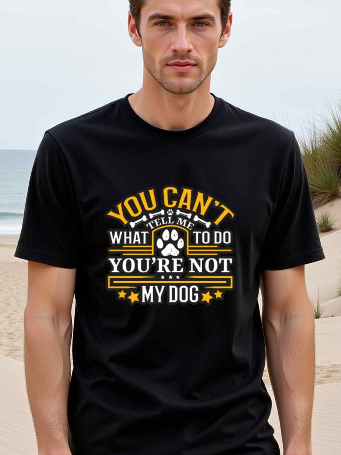natee local warehouse clearance Assertive Dog Owner T-shirt: You Can't Tell Me What to Do, You're Not My Dog, man's T-Shirt,100% Cotton Fabric,Crew Neck,Short Sleeve,Regular Fit,All-Season Casual Wear,180gsm-Ideal for All Saints' Day Thanksgiving Day, 男t