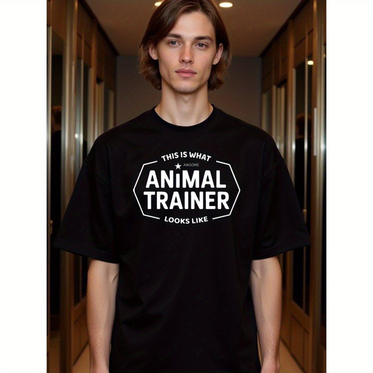 natee local warehouse clearance Awesome Animal Trainer: a Proud Representation of Excellence, 100% Cotton Fabric,Crew Neck,Short Sleeve,Regular Fit,All-season casual wear for man and teens-perfect for running, hiking, the beach, and parties Christian fest