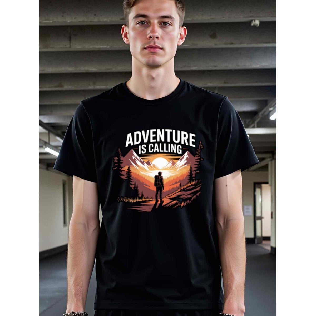 natee local warehouse clearance Adventure Calling: Hiking and Outdoor Enthusiast T-shirt, 男t