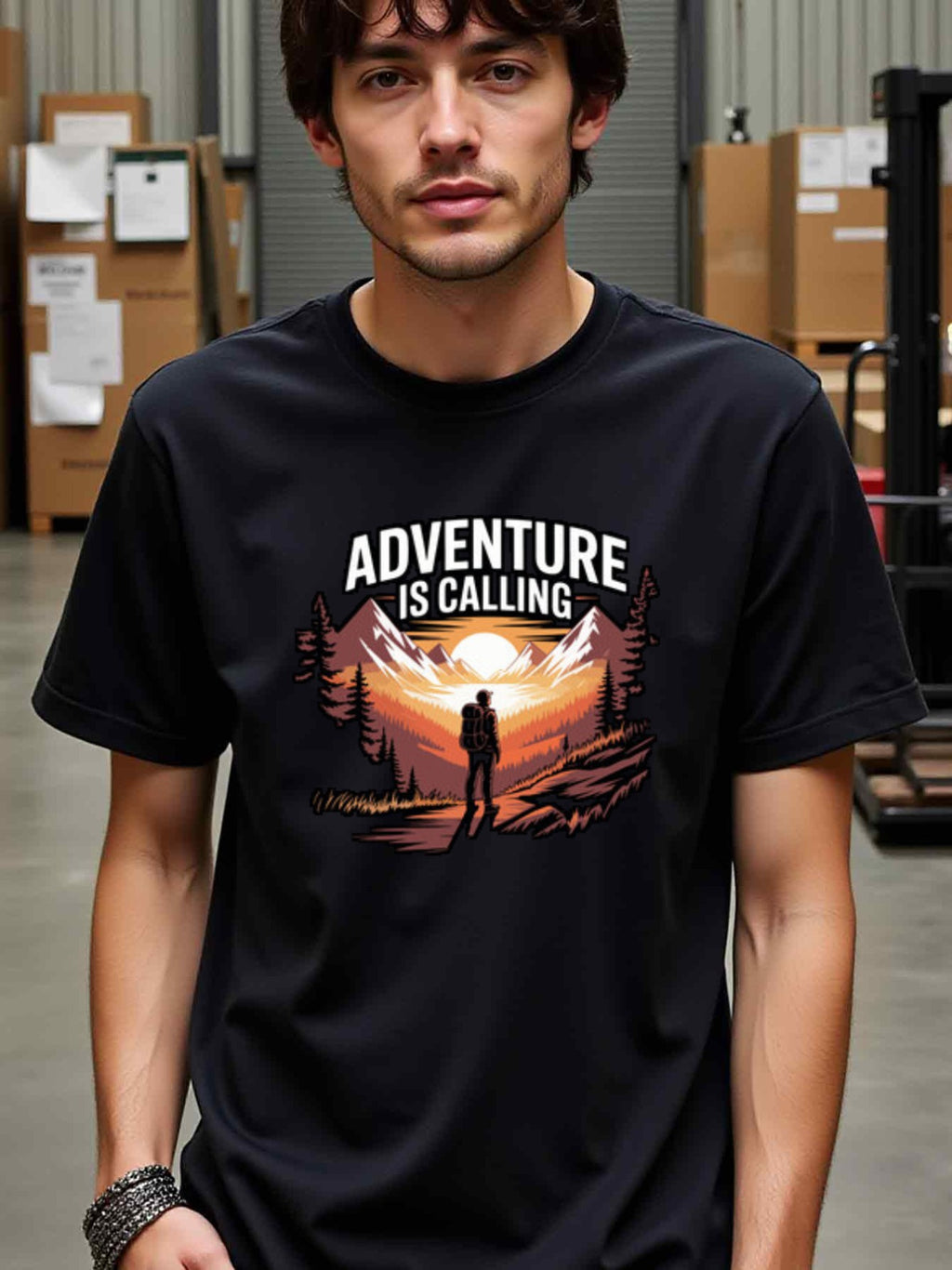 natee local warehouse clearance Adventure Calling: Hiking and Outdoor Enthusiast T-shirt, 男t, 男t