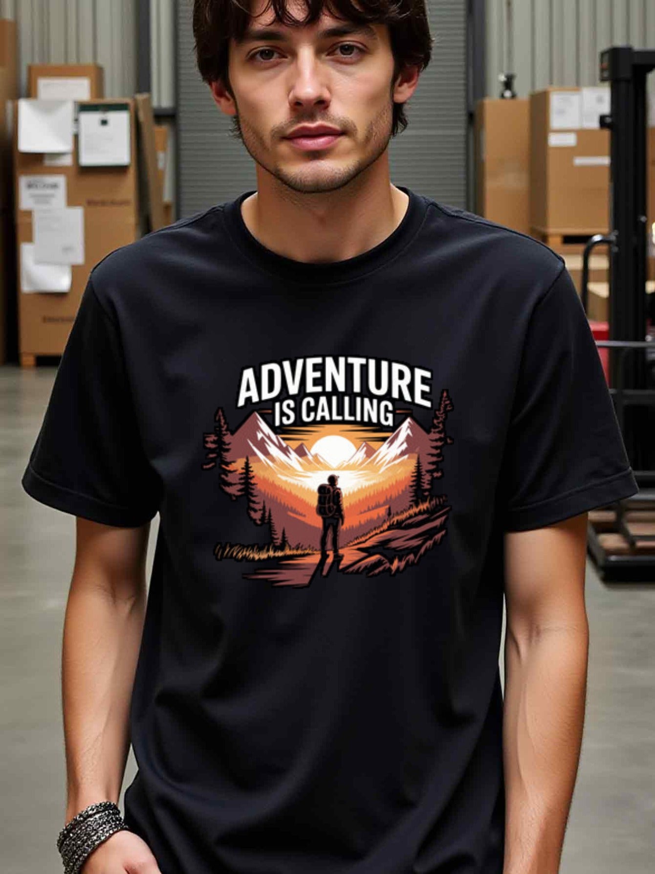 natee local warehouse clearance Adventure Calling: Hiking and Outdoor Enthusiast T-shirt, 男t, 男t