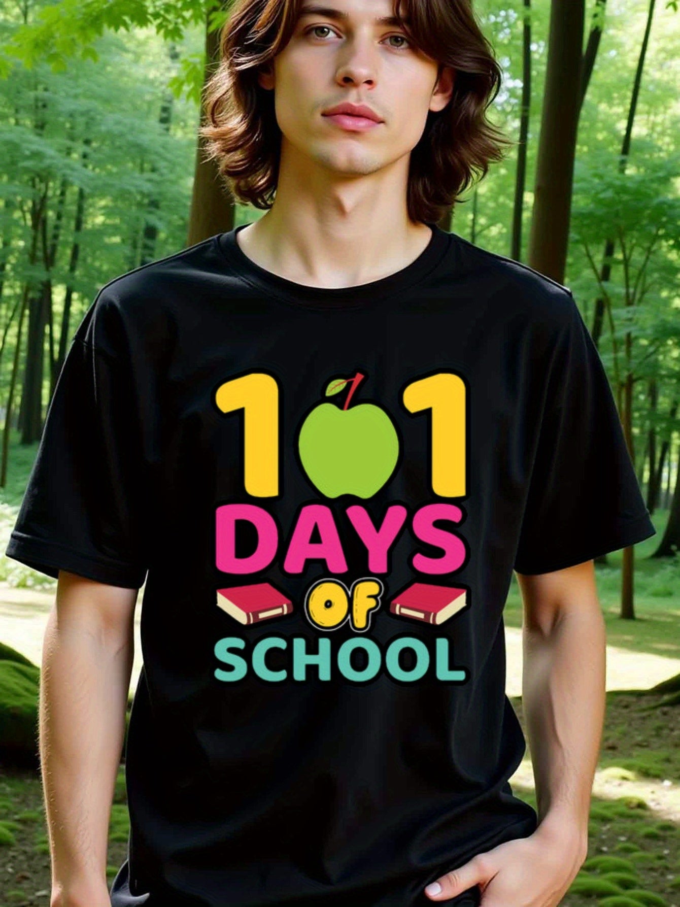 natee local warehouse clearance 101 Days of School Celebration T-shirt, 男t