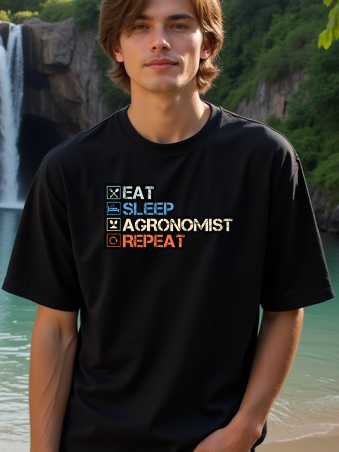 natee local warehouse clearance Agro Life: Eat, Sleep, Agronomist, Repeat T-shirt, 男t