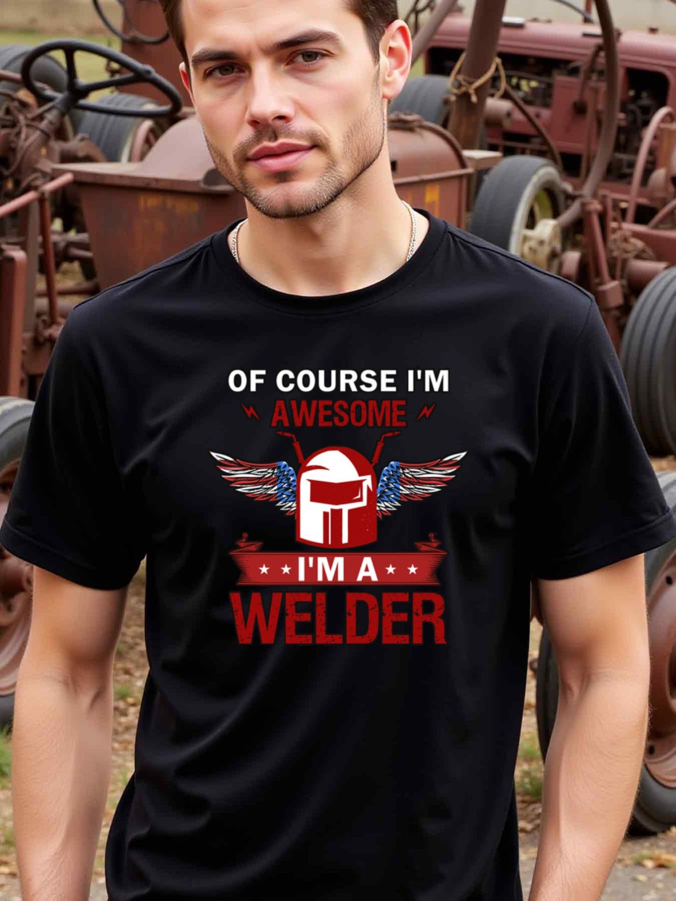 natee local warehouse clearance Awesome Welder: Proudly Wear Your Craft with Pride!, 男t
