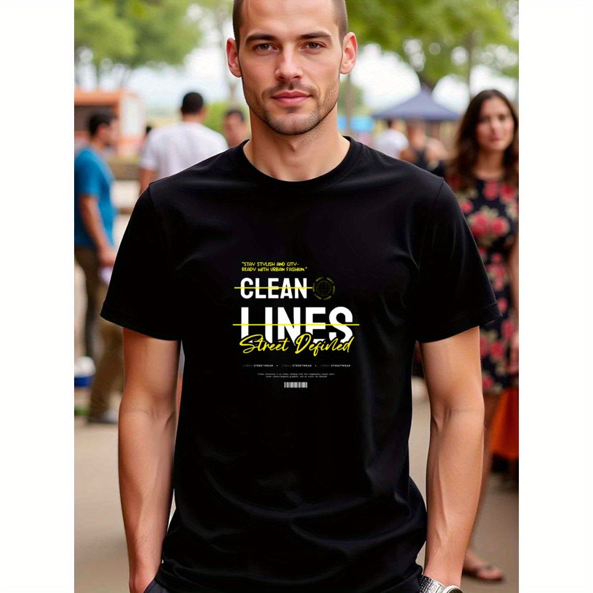 natee local warehouse clearance Urban Fashion Streetwear: Clean Lines Defined T-shirt, man's T-Shirt,100% Cotton Fabric,Crew Neck,Short Sleeve,Regular Fit,All-Season Casual Wear,180gsm-Ideal For Summer Holiday Gift,