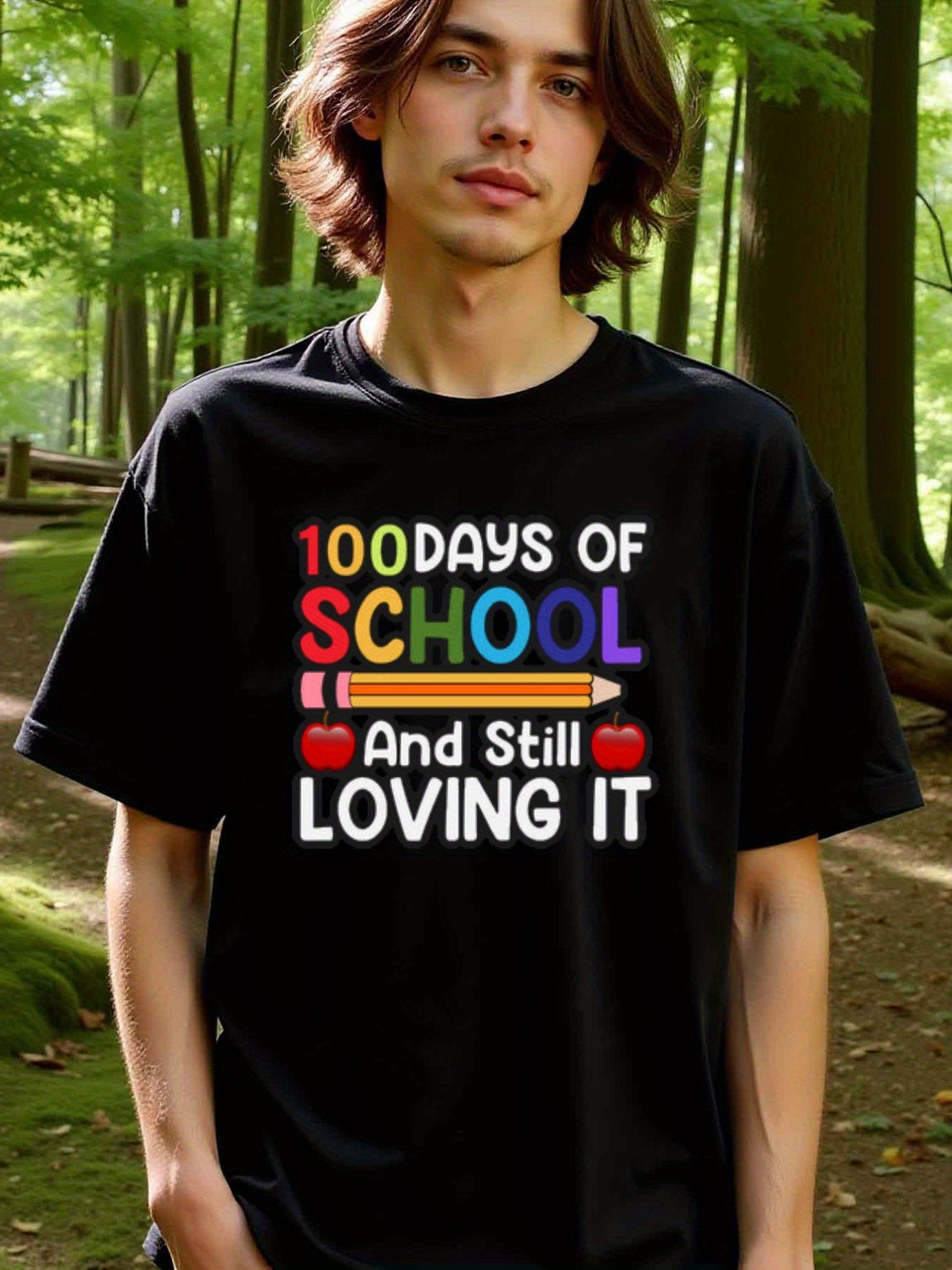 natee local warehouse clearance 100 Days of School and Still Loving It - Fun Teacher Shirt, 男t, 男t