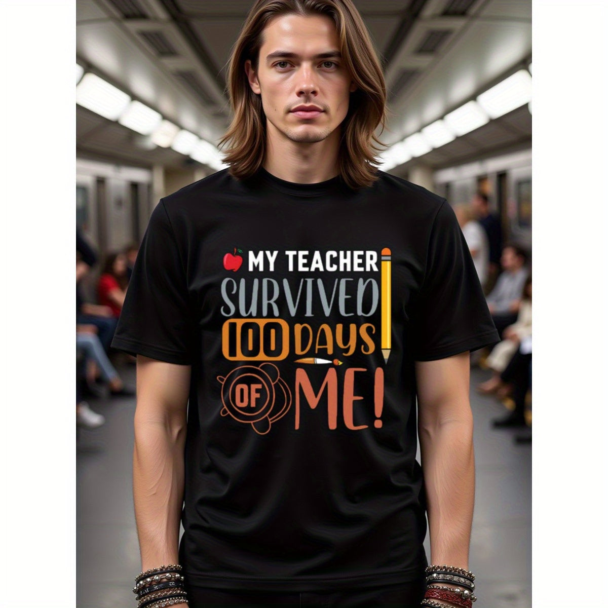 natee local warehouse clearance 100 Days of Me: Teacher Survival Shirt, 男t, 男t