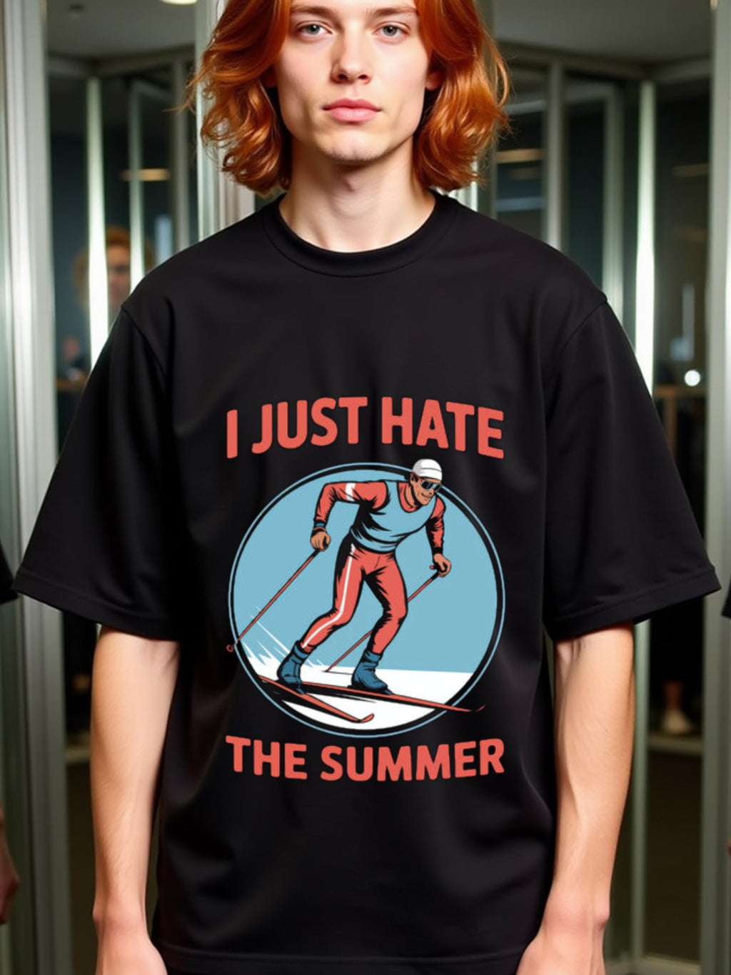 natee local warehouse clearance Anti-summer Skiing Enthusiast's T-shirt, ,
