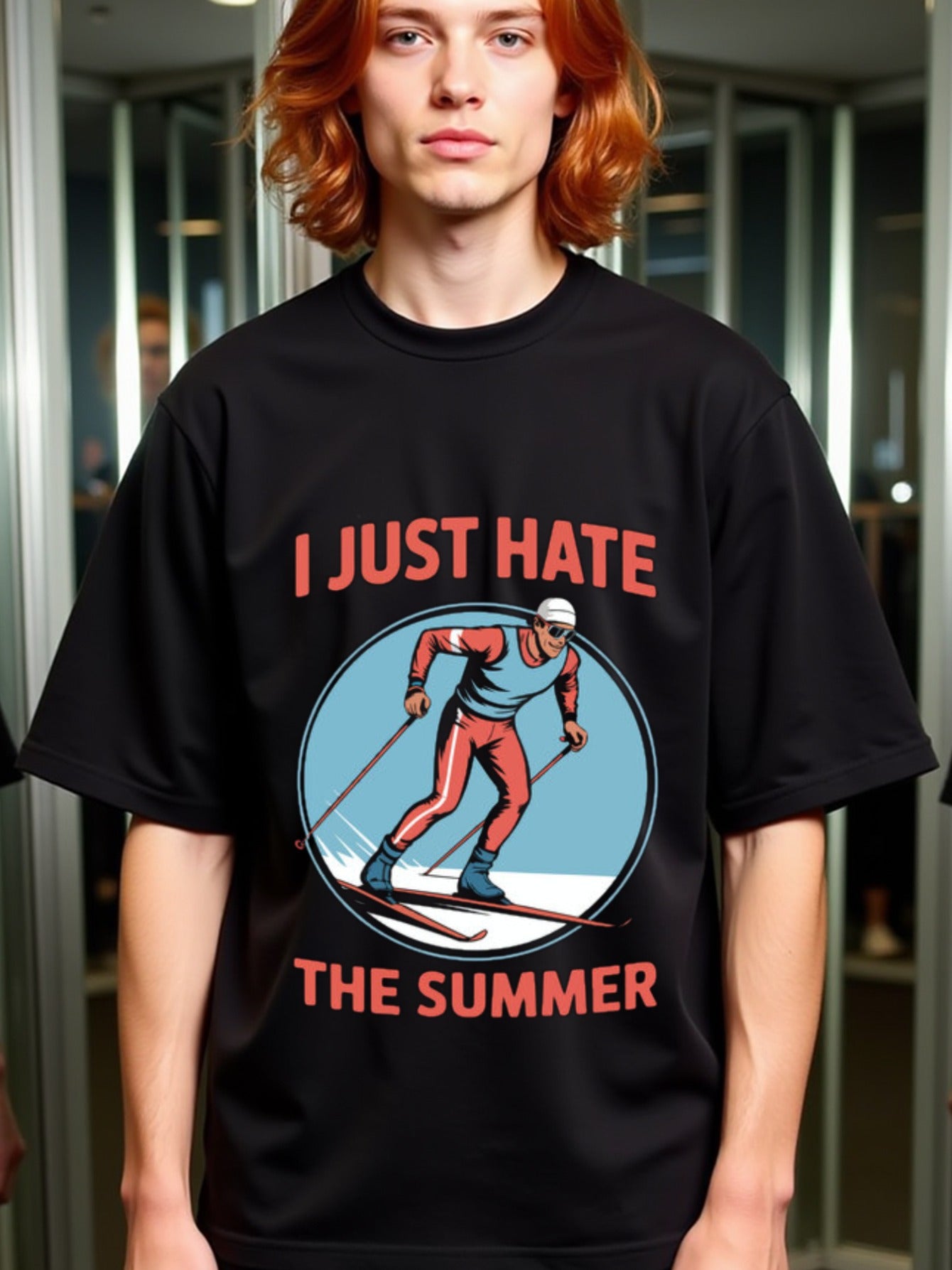 natee local warehouse clearance Anti-summer Skiing Enthusiast's T-shirt, ,