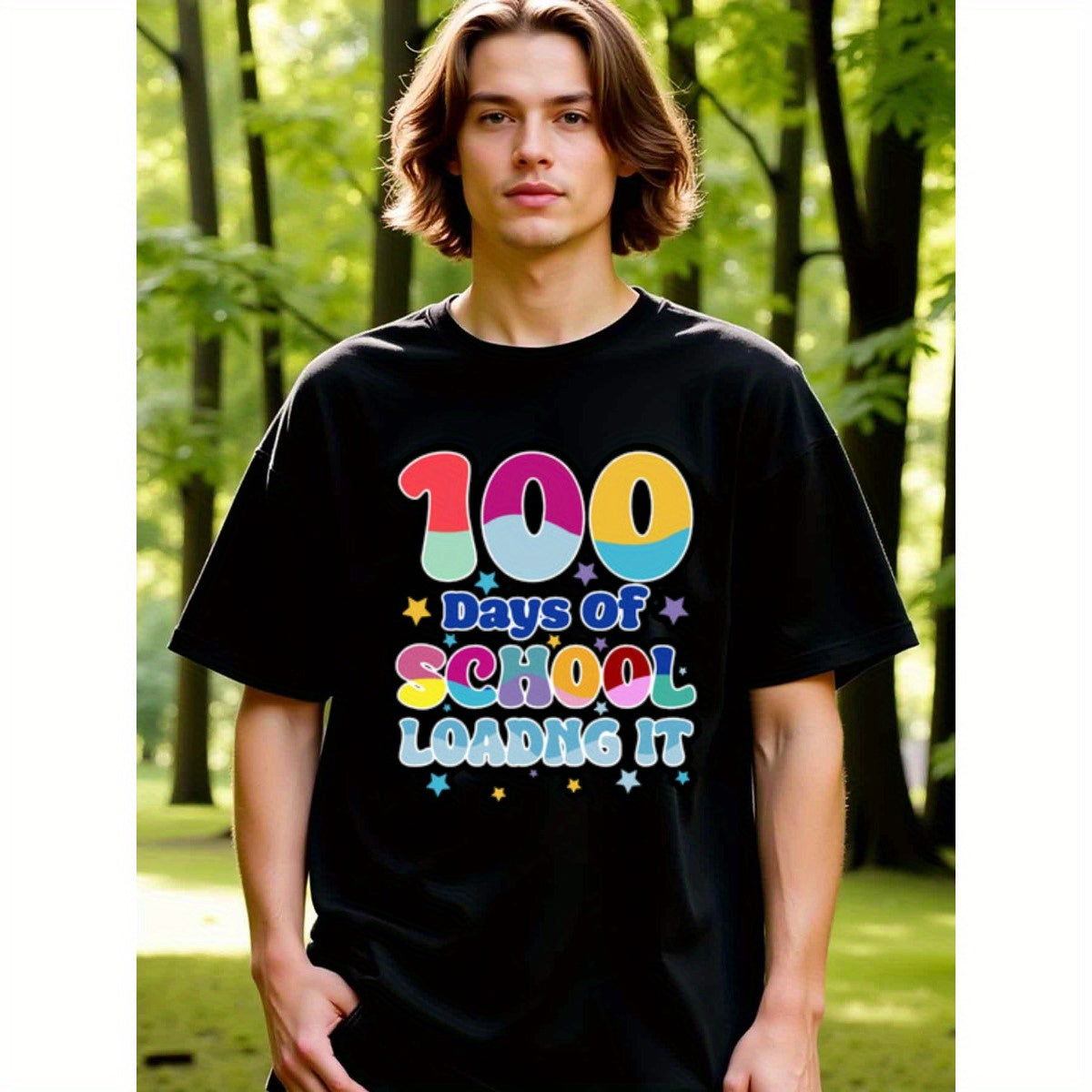 natee local warehouse clearance 100 Days of School Loading It - Fun Kids T-shirt, 男t